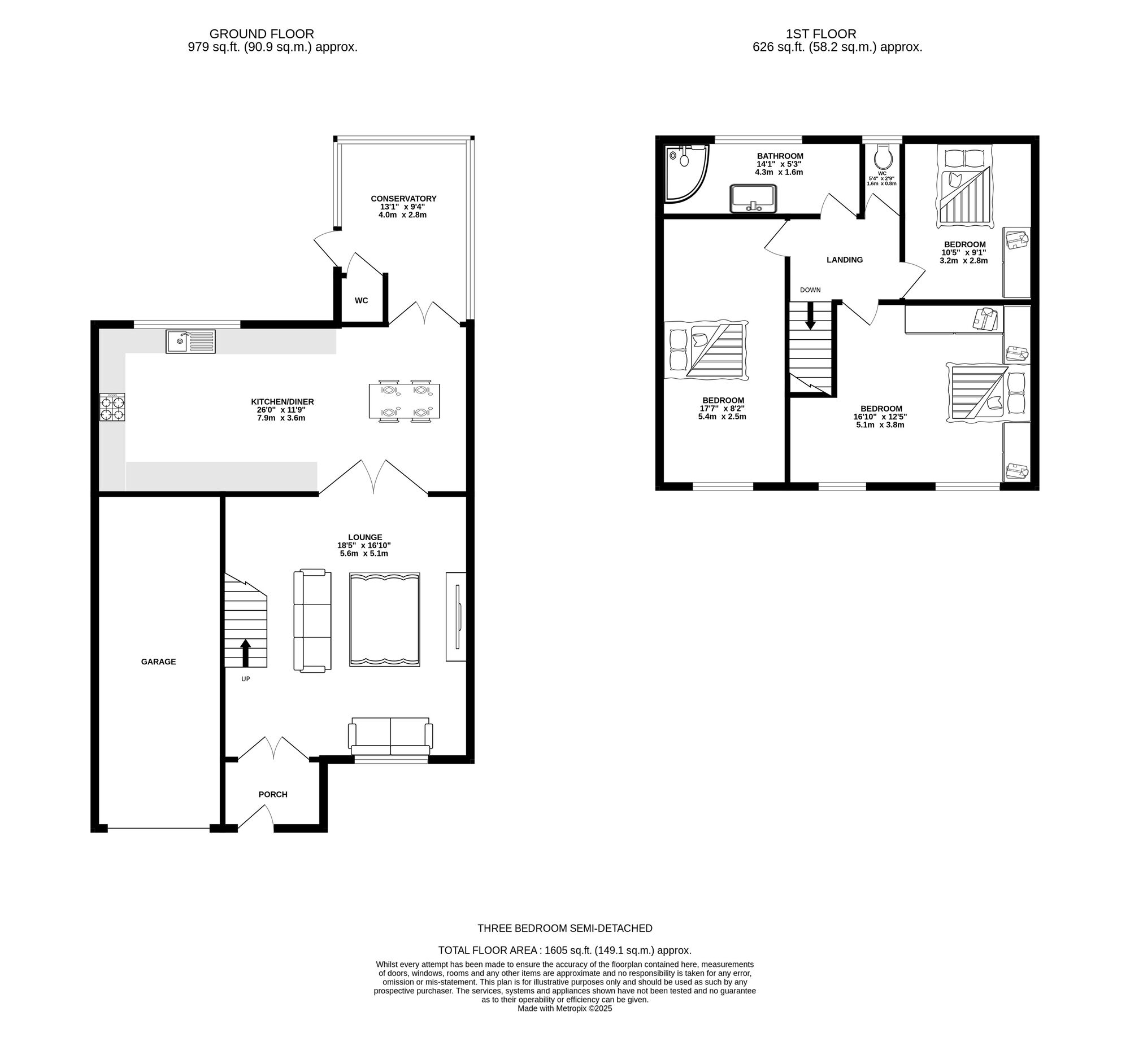Floorplan of 3 bedroom Semi Detached House for sale, St. Albans Avenue, Ashton-under-Lyne, Greater Manchester, OL6
