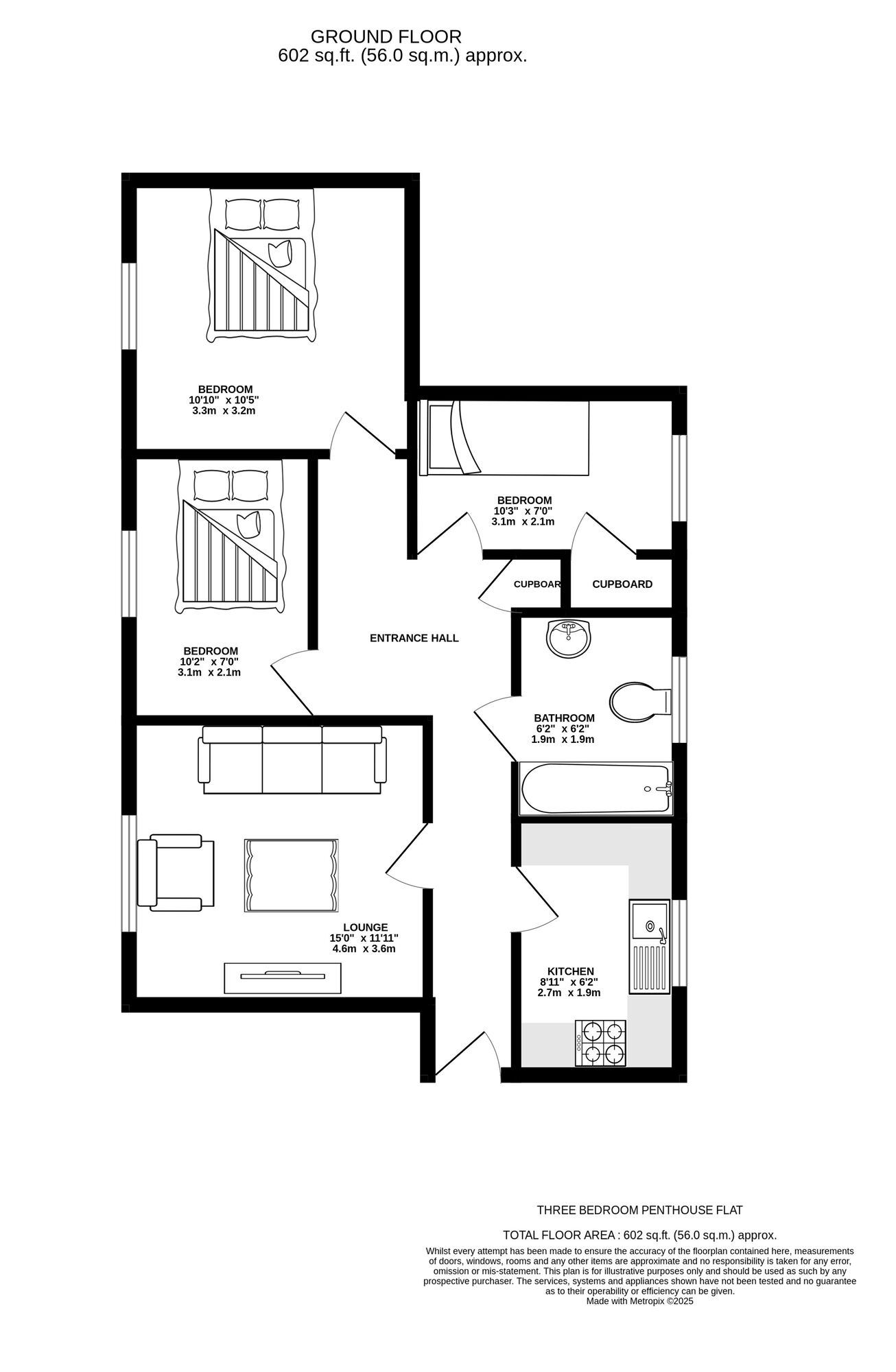 Floorplan of 3 bedroom  Flat for sale, Firbank Close, Ashton-under-Lyne, Greater Manchester, OL7