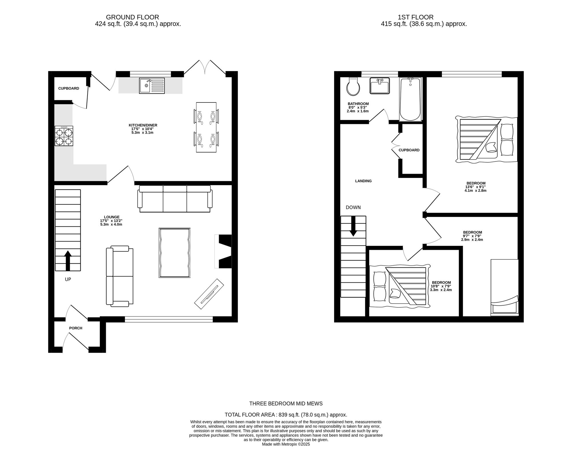 Floorplan of 3 bedroom Mid Terrace House for sale, Middle Green, Ashton-under-Lyne, Greater Manchester, OL6