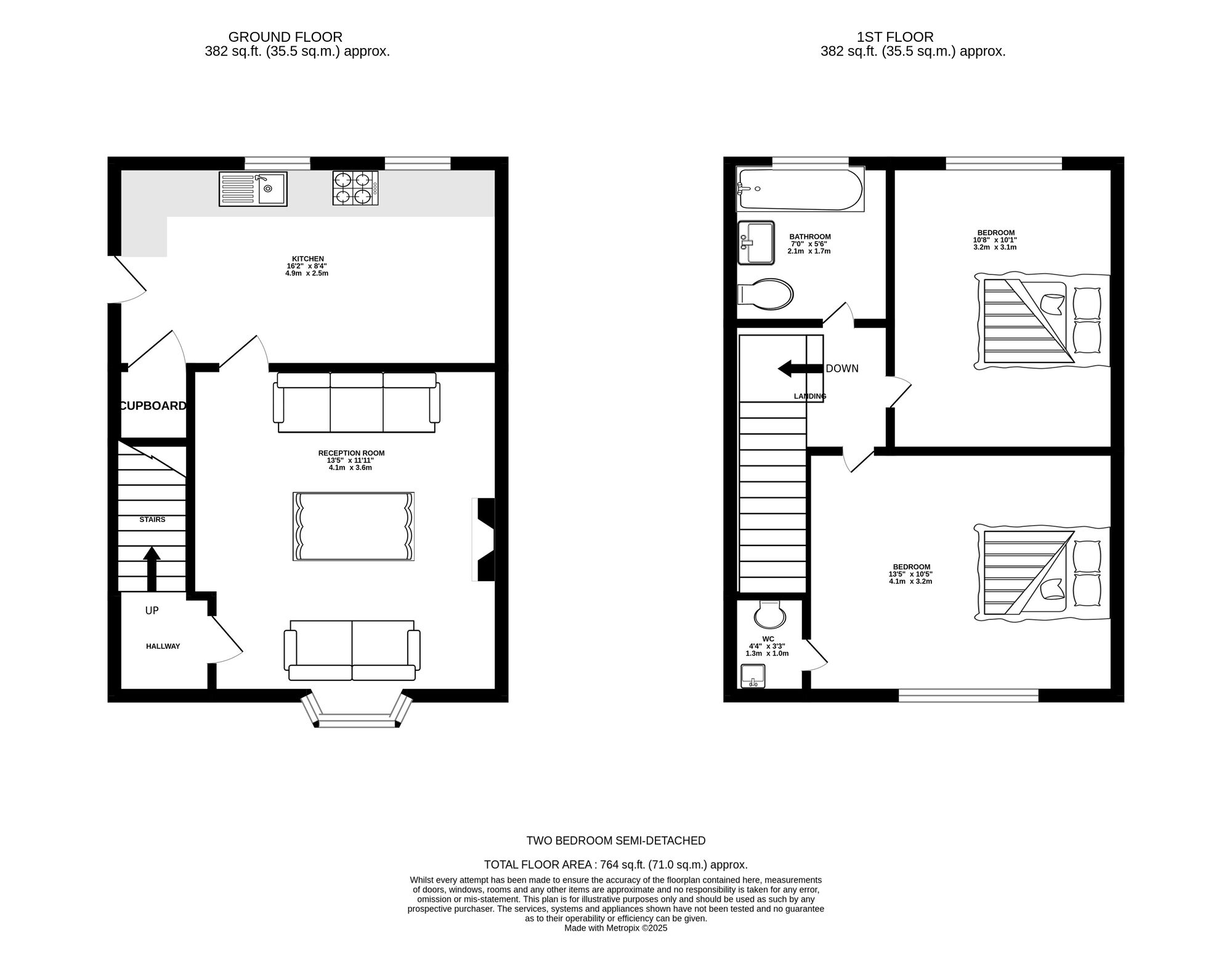 Floorplan of 2 bedroom Semi Detached House for sale, Gambrel Bank Road, Ashton-under-Lyne, Greater Manchester, OL6