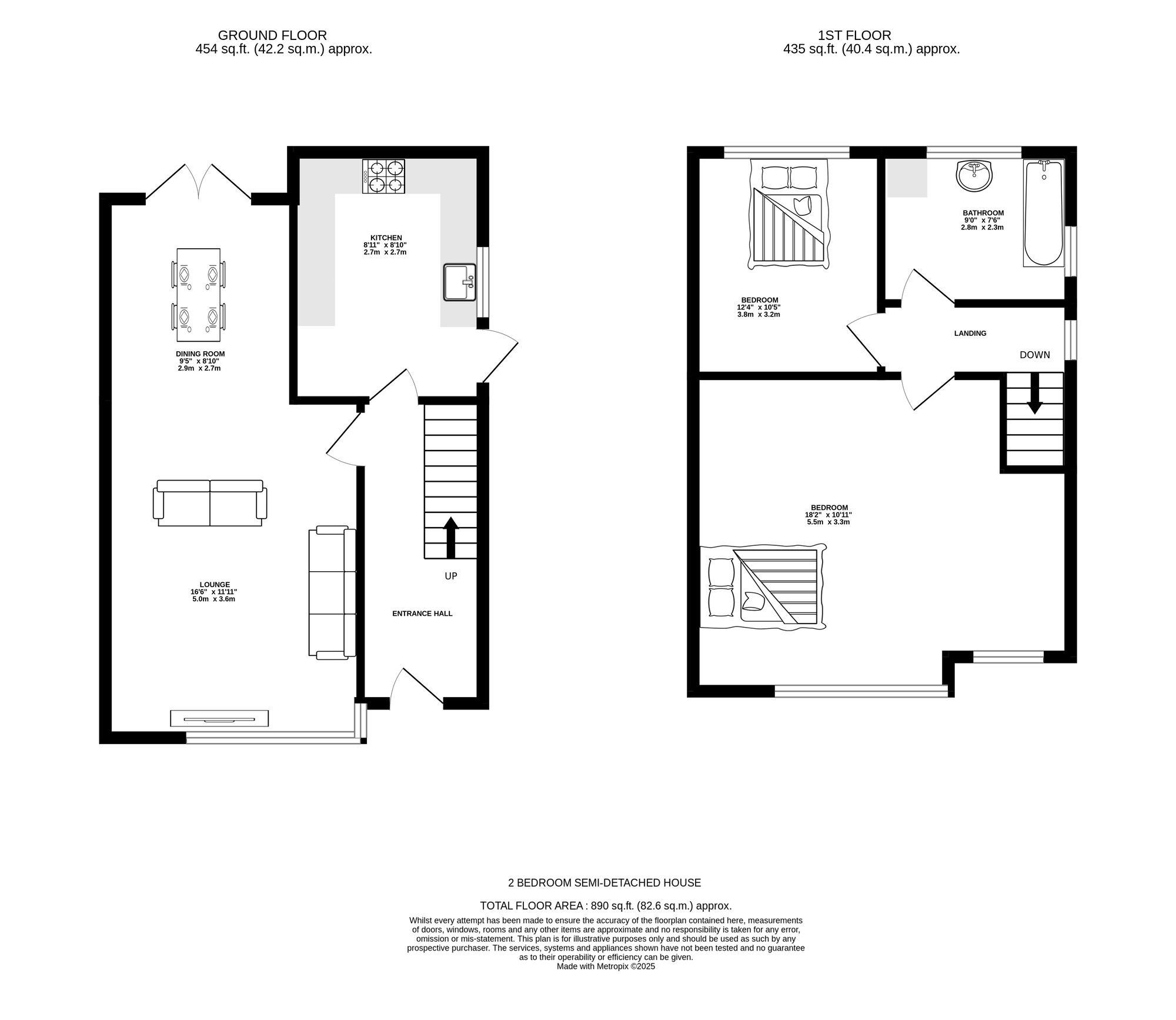 Floorplan of 2 bedroom Semi Detached House for sale, Timperley Fold, Ashton-under-Lyne, Greater Manchester, OL6