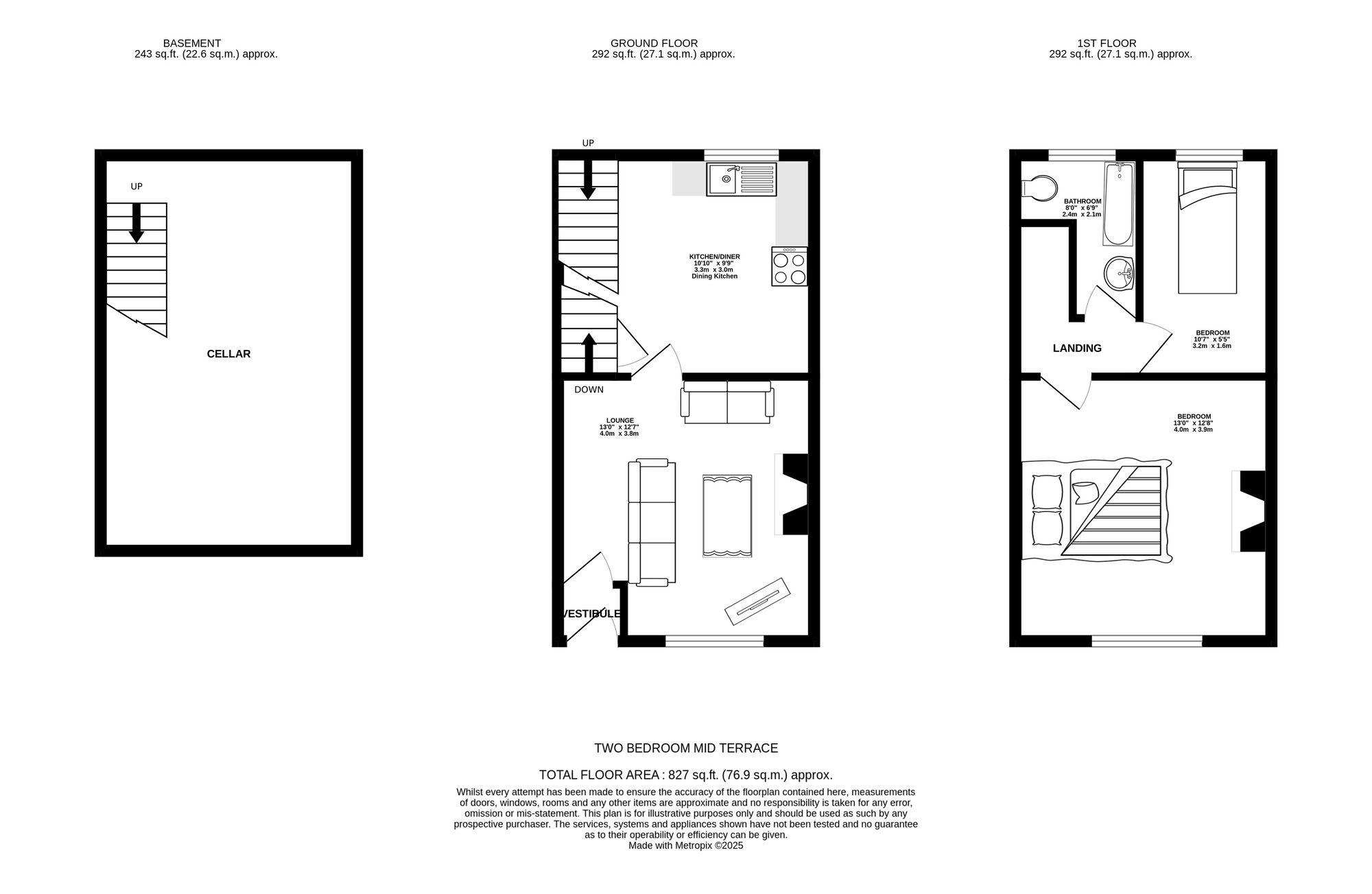 Floorplan of 2 bedroom Mid Terrace House for sale, Chapel Street, Dukinfield, Greater Manchester, SK16