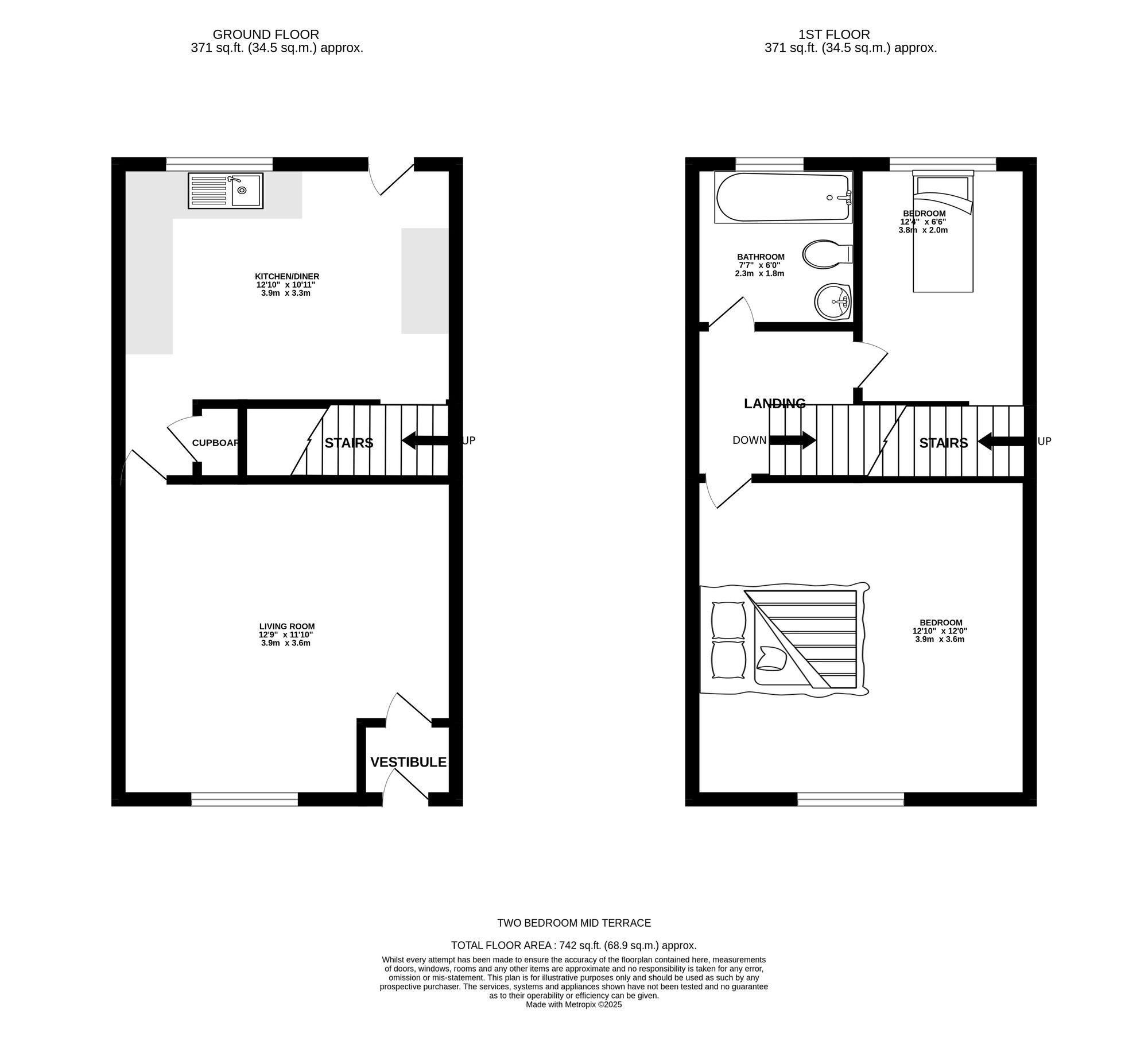 Floorplan of 2 bedroom Mid Terrace House for sale, Crawford Street, Ashton-under-Lyne, Greater Manchester, OL6