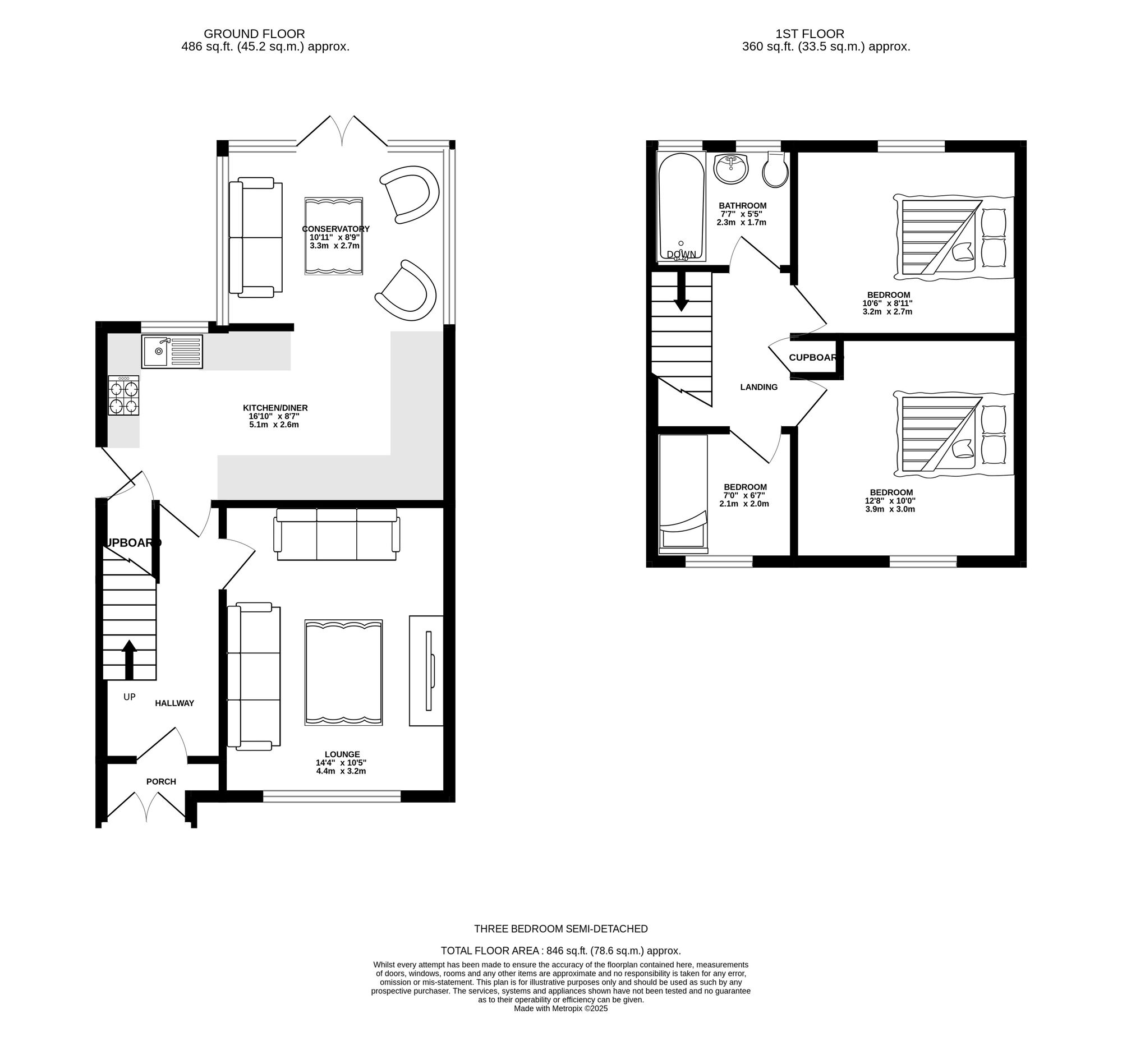 Floorplan of 3 bedroom Semi Detached House for sale, St. Albans Avenue, Ashton-under-Lyne, Greater Manchester, OL6