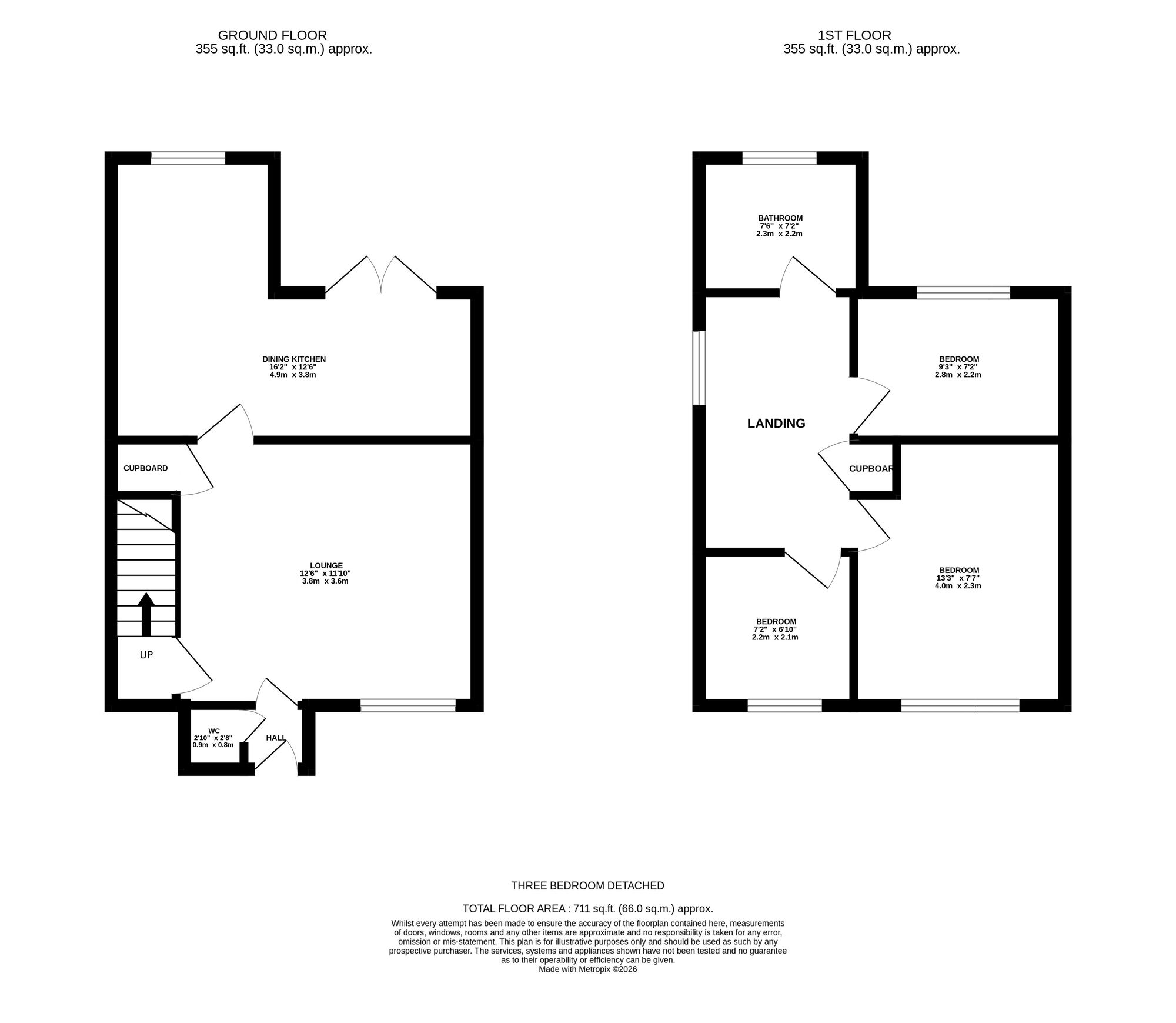 Floorplan of 3 bedroom Detached House for sale, Alt Road, Ashton-under-Lyne, Greater Manchester, OL6