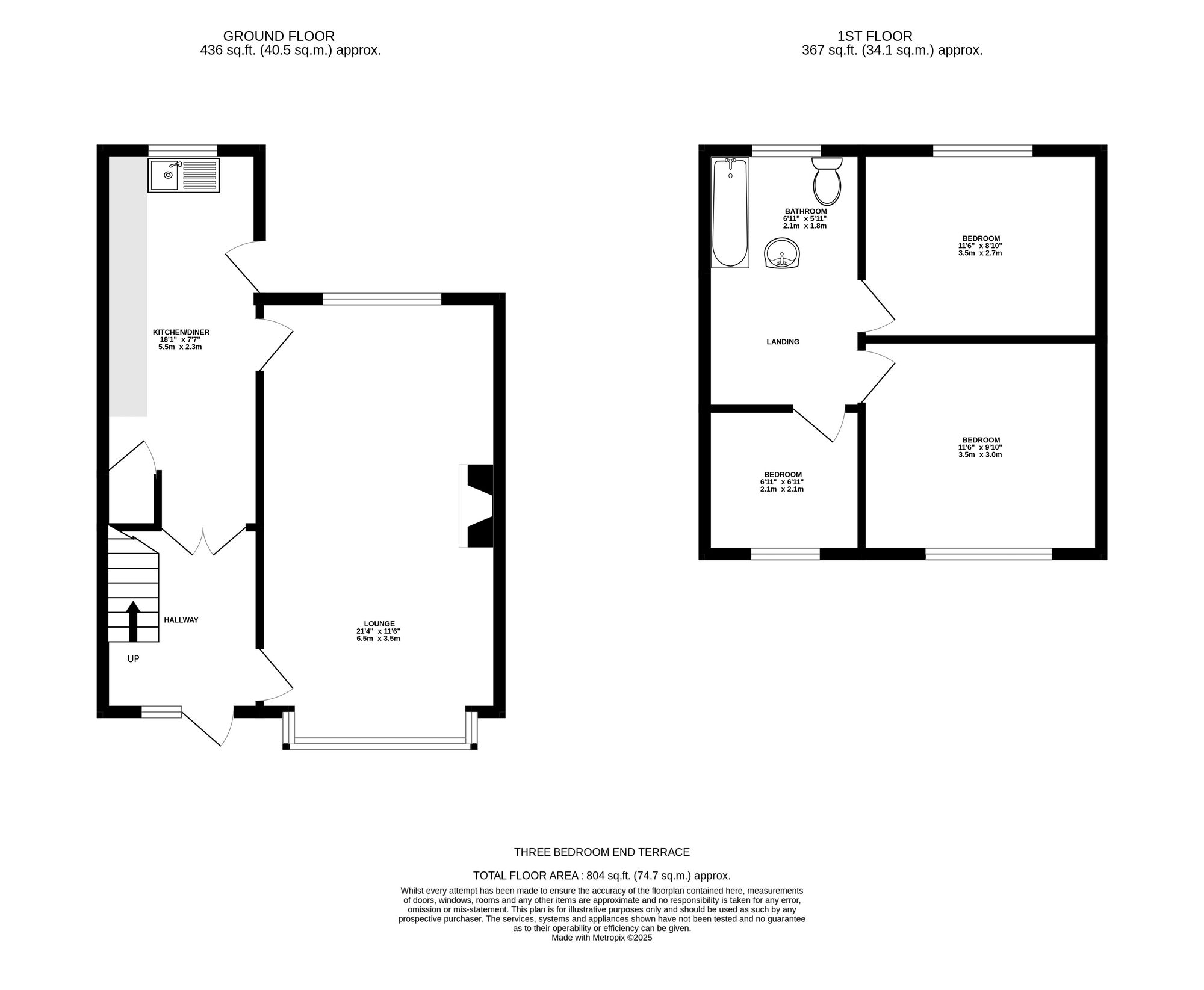Floorplan of 3 bedroom End Terrace House for sale, Katherine Street, Ashton-under-Lyne, Greater Manchester, OL7