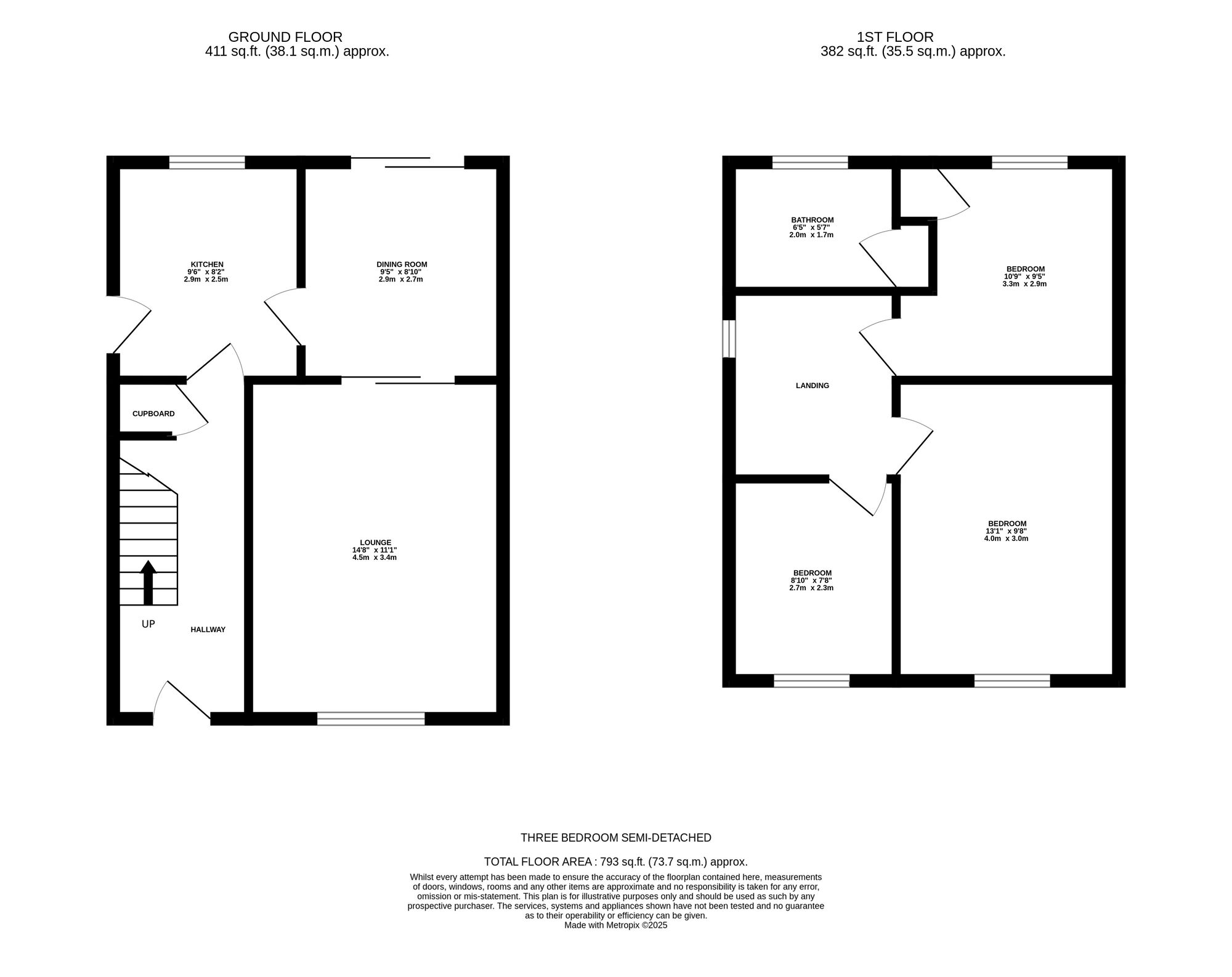 Floorplan of 3 bedroom Semi Detached House for sale, Downshaw Road, Ashton-under-Lyne, Greater Manchester, OL7