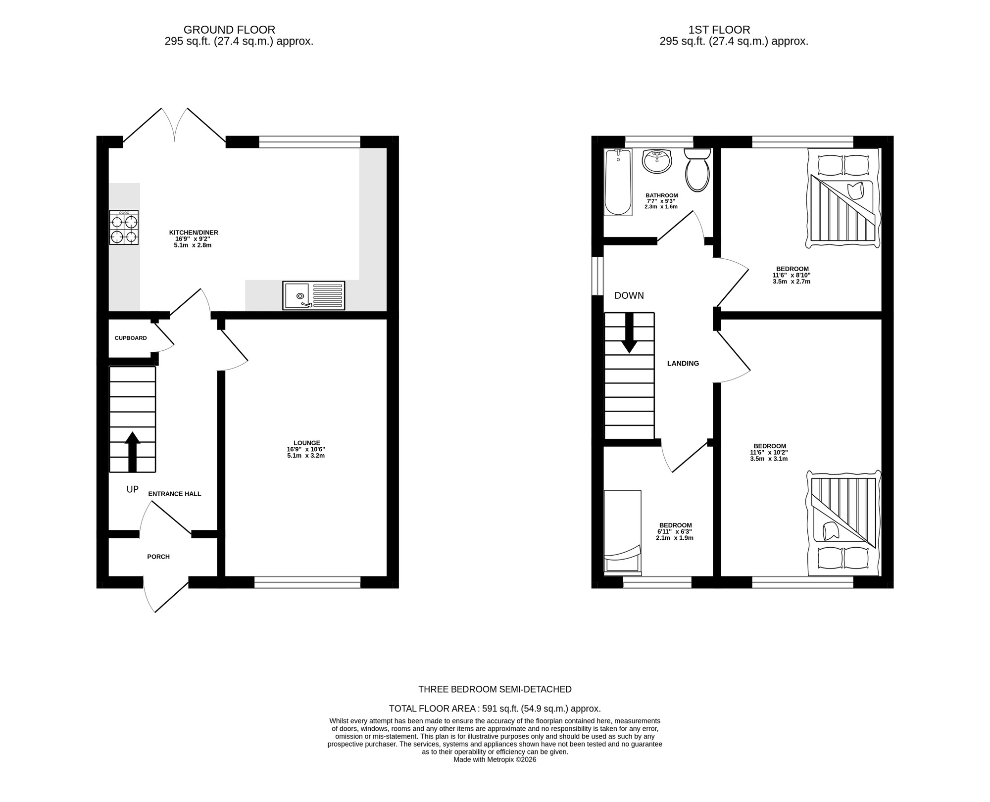 Floorplan of 3 bedroom Semi Detached House for sale, Carrbrook Crescent, Carrbrook, Greater Manchester, SK15