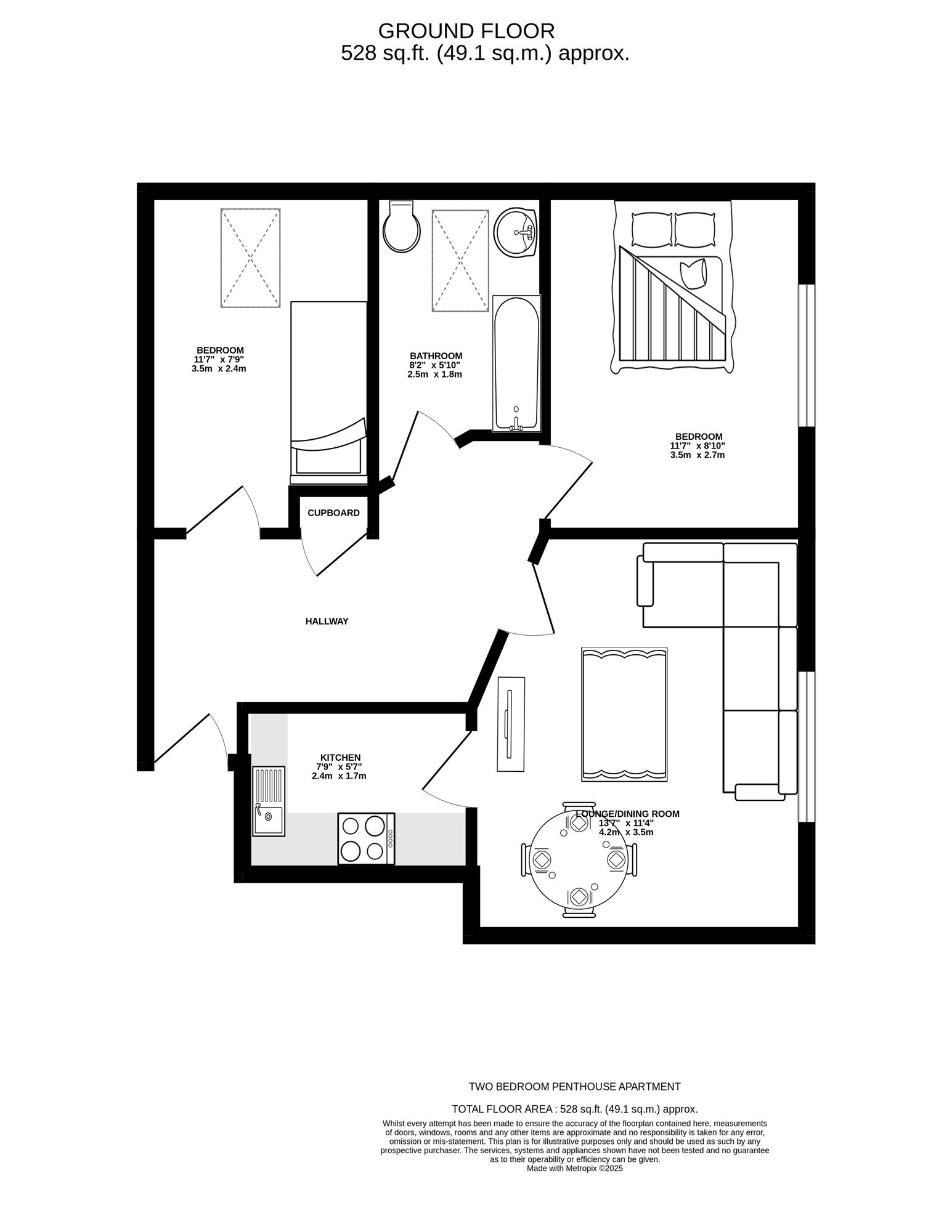 Floorplan of 2 bedroom  Flat for sale, Oldham Road, Ashton-under-Lyne, Greater Manchester, OL7