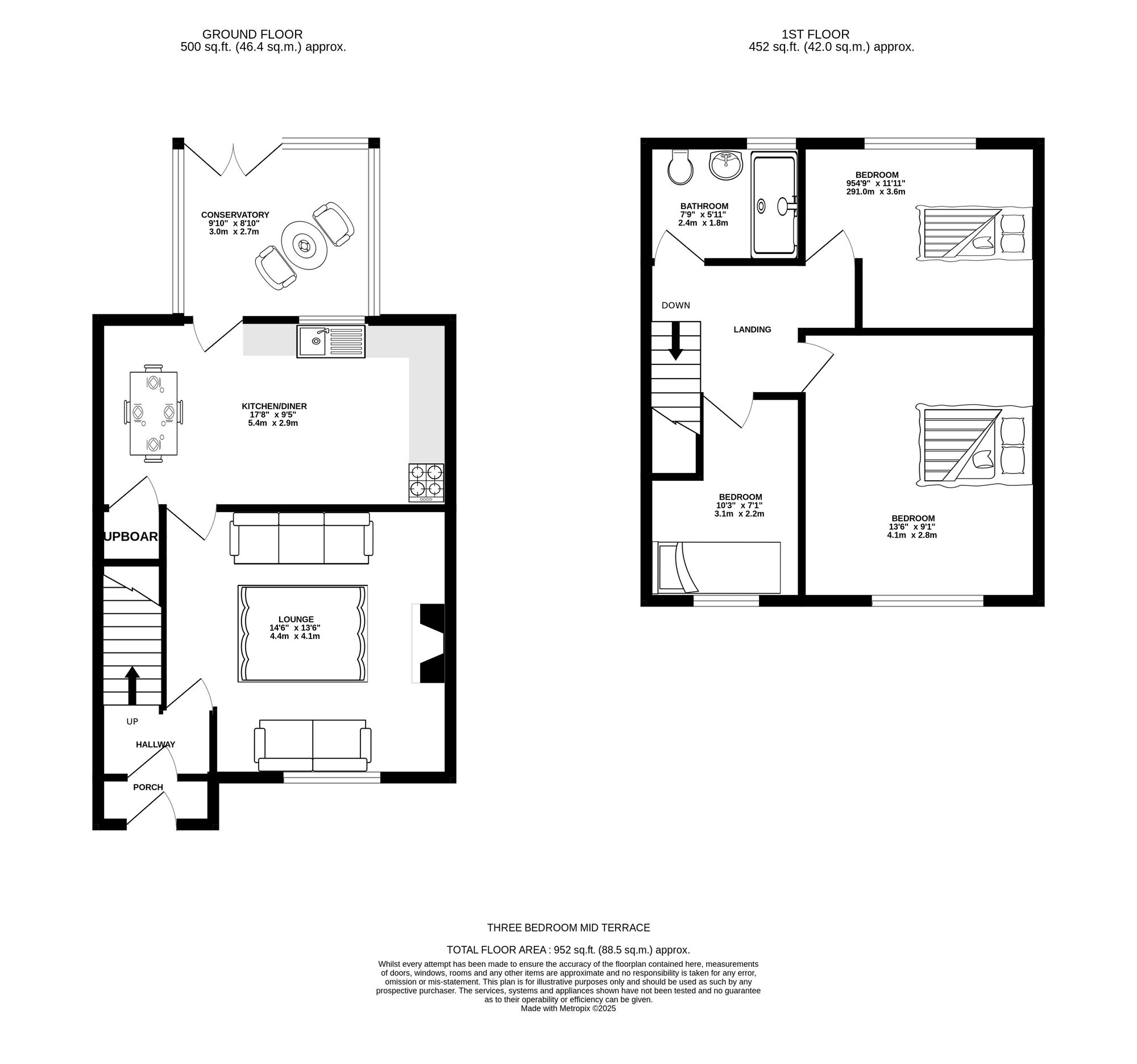 Floorplan of 3 bedroom Mid Terrace House for sale, Pelham Street, Ashton-under-Lyne, Greater Manchester, OL7
