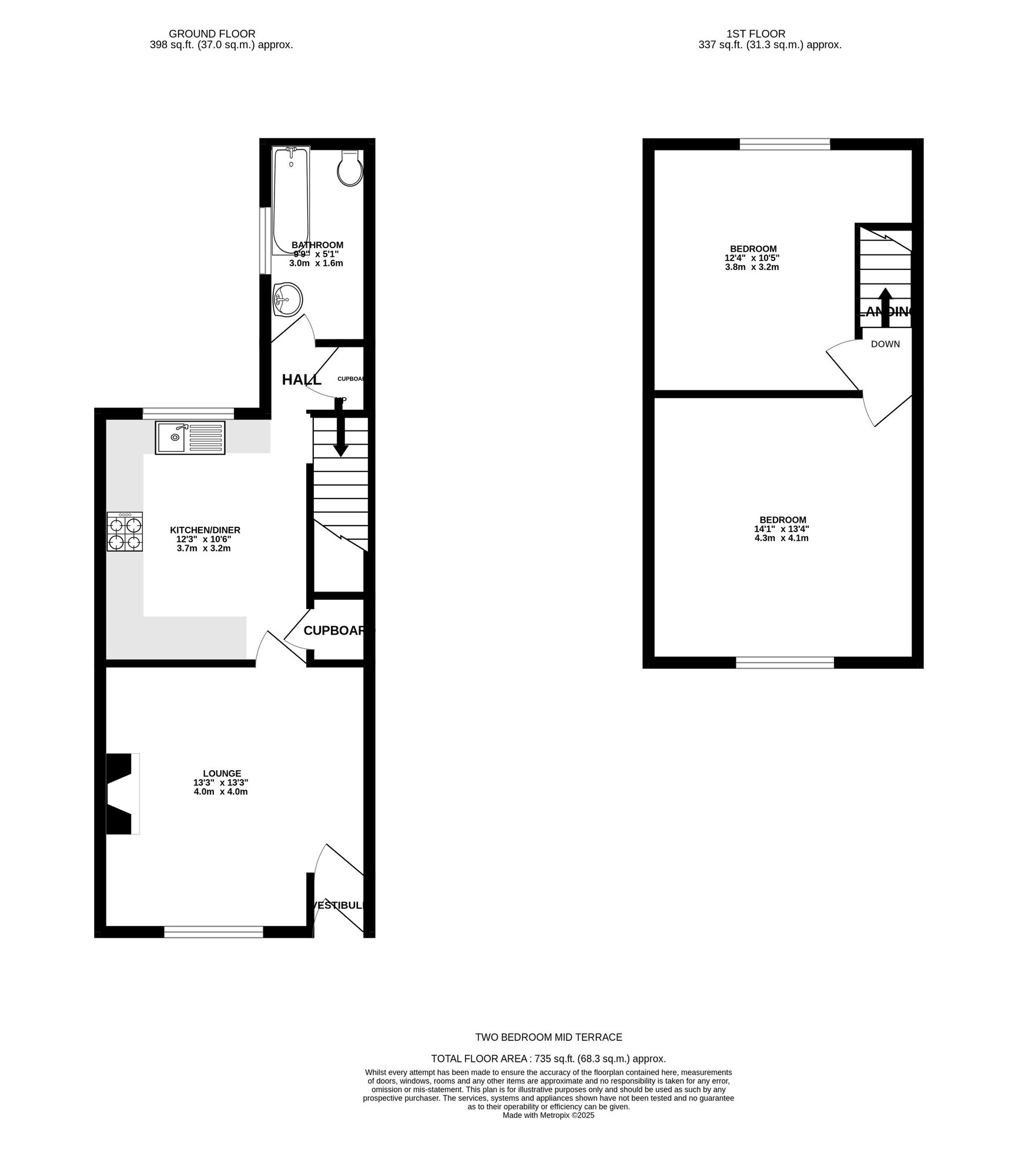 Floorplan of 2 bedroom Mid Terrace House for sale, Hope Street, Dukinfield, Greater Manchester, SK16