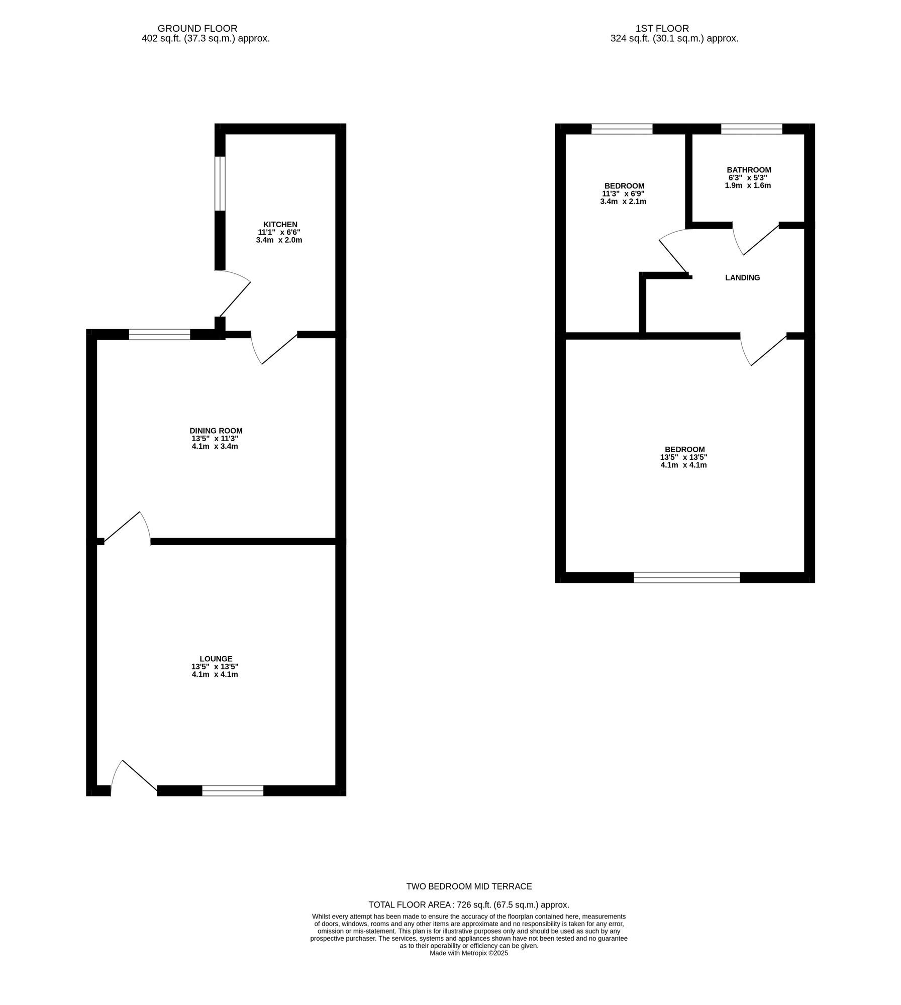 Floorplan of 2 bedroom Mid Terrace House for sale, Princess Street, Ashton-under-Lyne, Greater Manchester, OL6