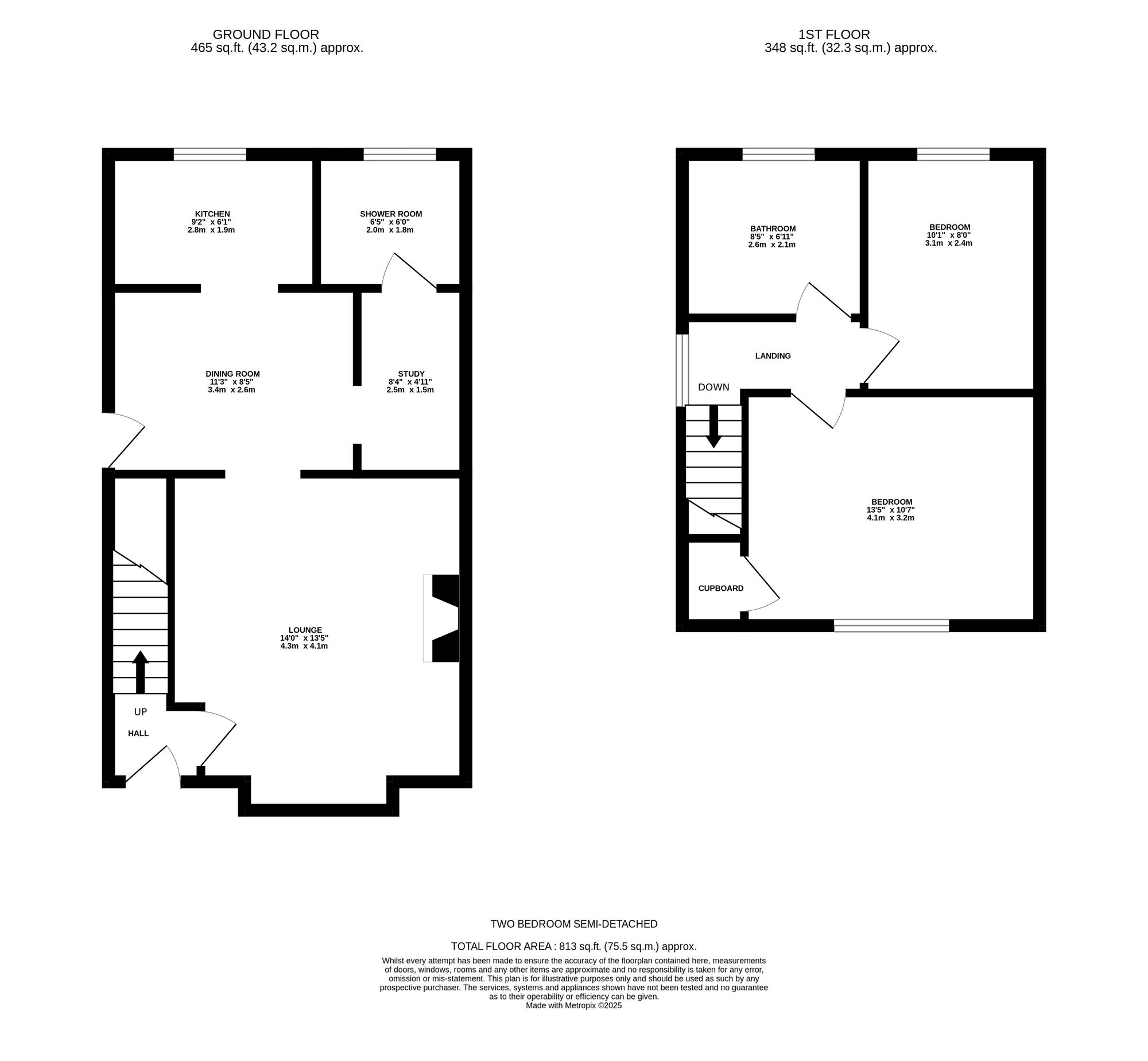 Floorplan of 2 bedroom Semi Detached House for sale, Gambrel Bank Road, Ashton-under-Lyne, Greater Manchester, OL6