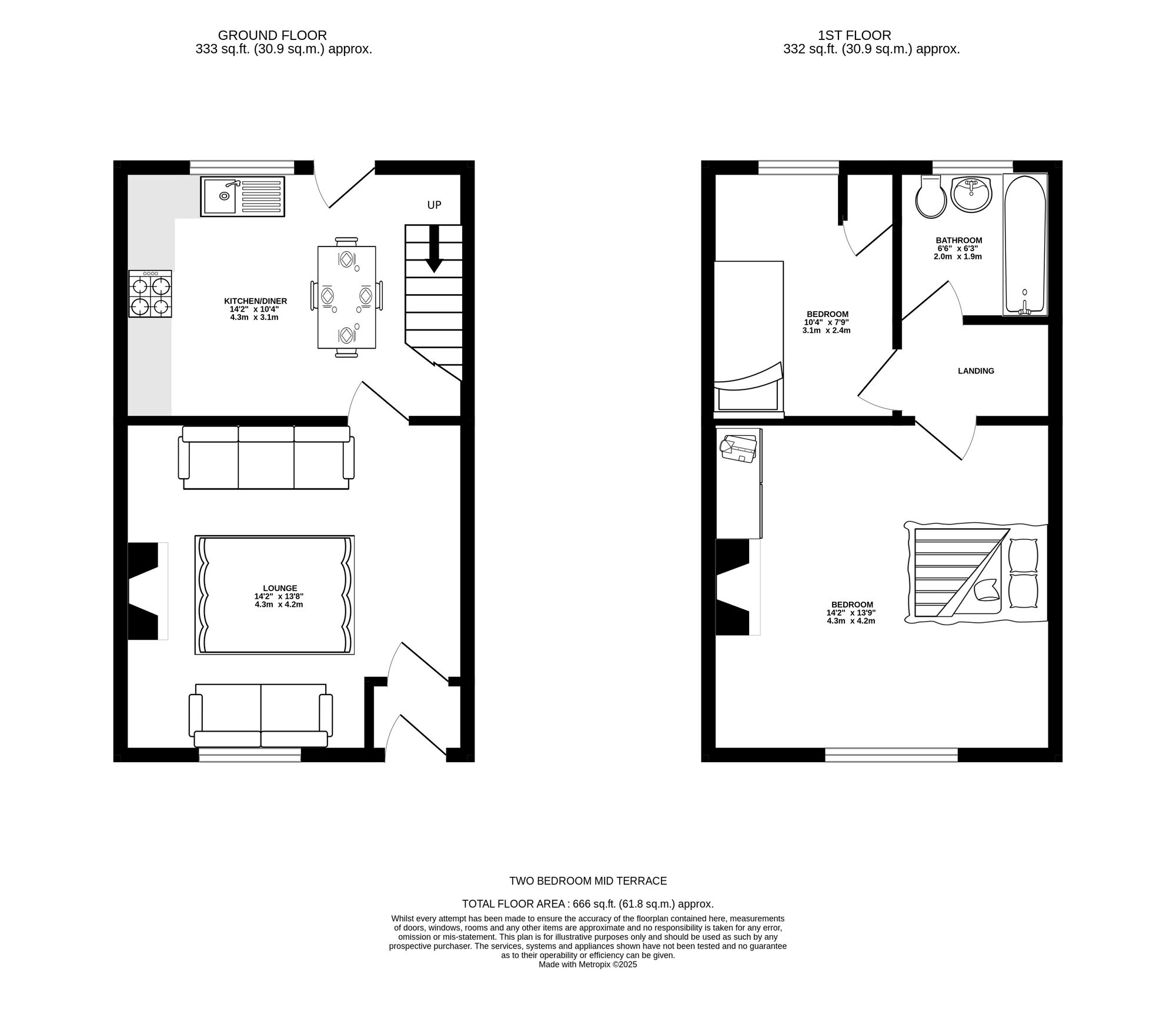 Floorplan of 2 bedroom Mid Terrace House for sale, Taurus Street, Oldham, Greater Manchester, OL4