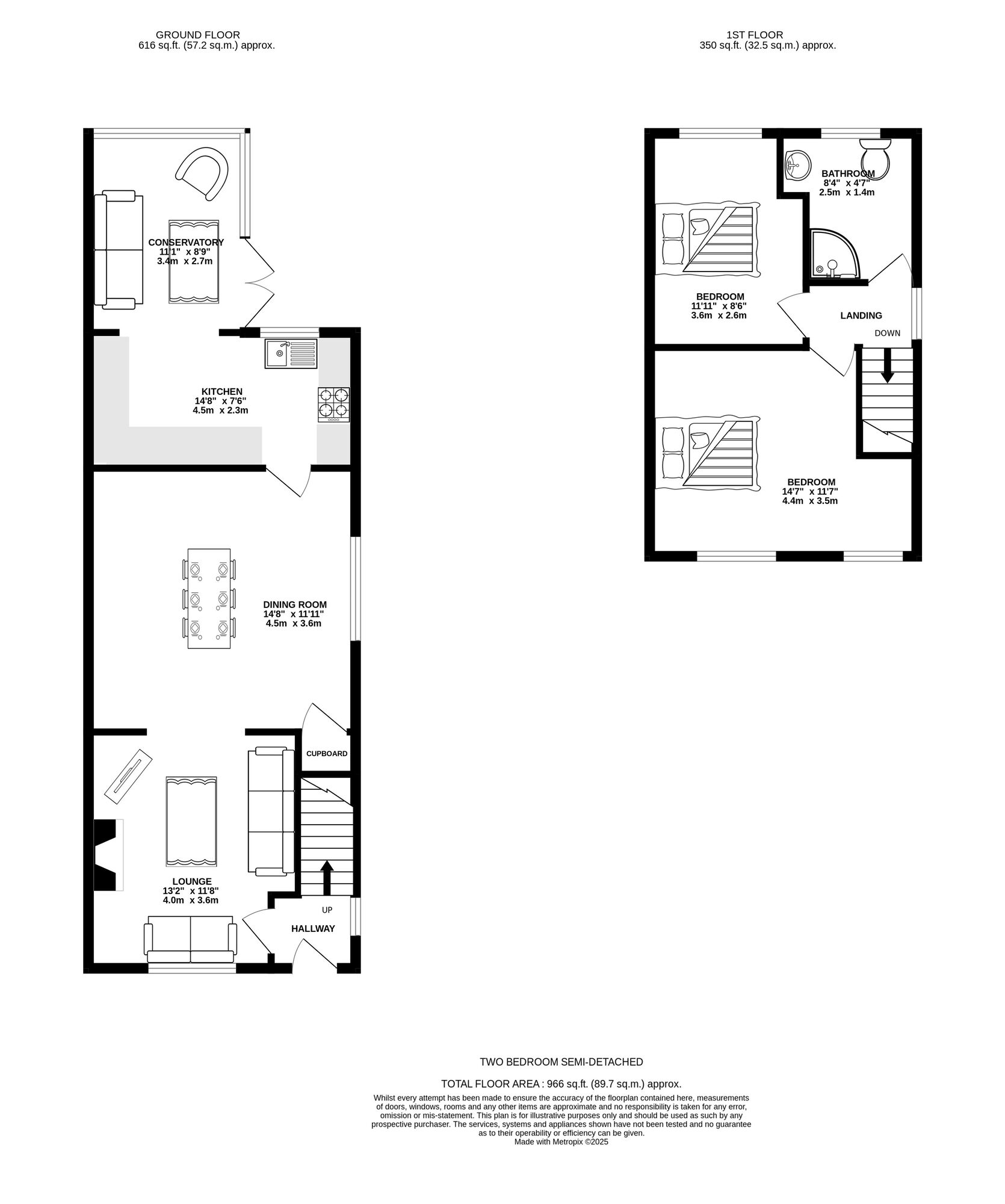 Floorplan of 2 bedroom Semi Detached House for sale, Kew Road, Failsworth, Greater Manchester, M35
