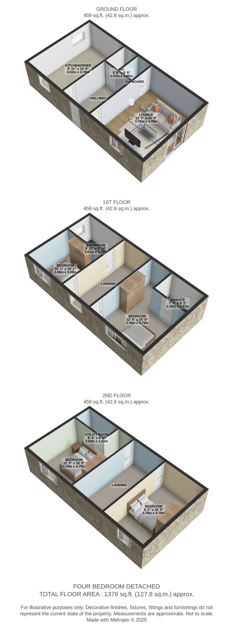 Floorplan of 4 bedroom Semi Detached House for sale, Riverside, Mossley, Greater Manchester, OL5