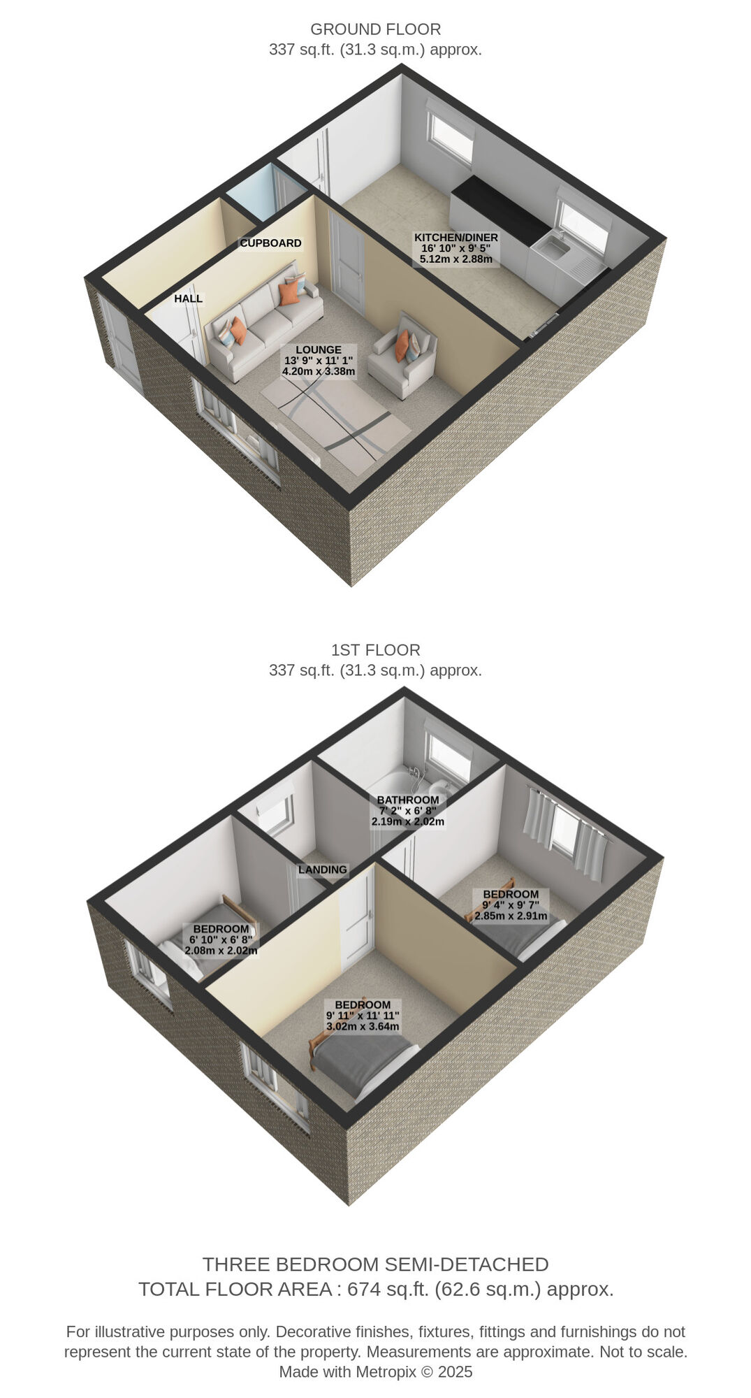 Floorplan of 3 bedroom Semi Detached House for sale, Ladbrooke Road, Ashton-under-Lyne, Greater Manchester, OL6
