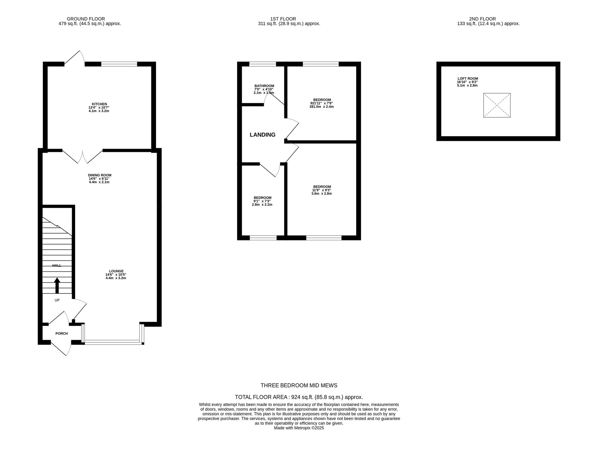Floorplan of 3 bedroom Mid Terrace House for sale, Glenmore Drive, Failsworth, Greater Manchester, M35