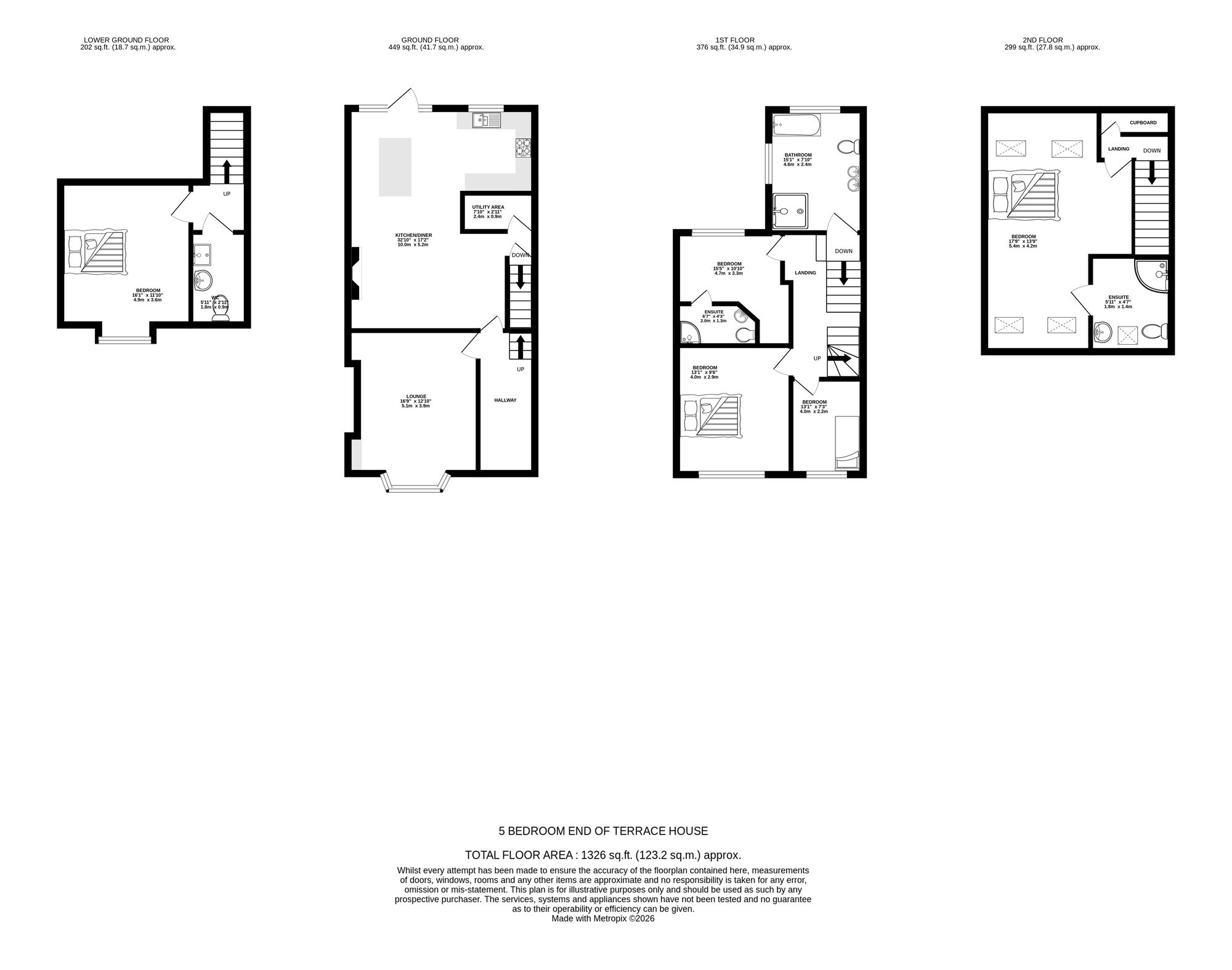 Floorplan of 5 bedroom End Terrace House for sale, Hough Hill Road, Stalybridge, Greater Manchester, SK15