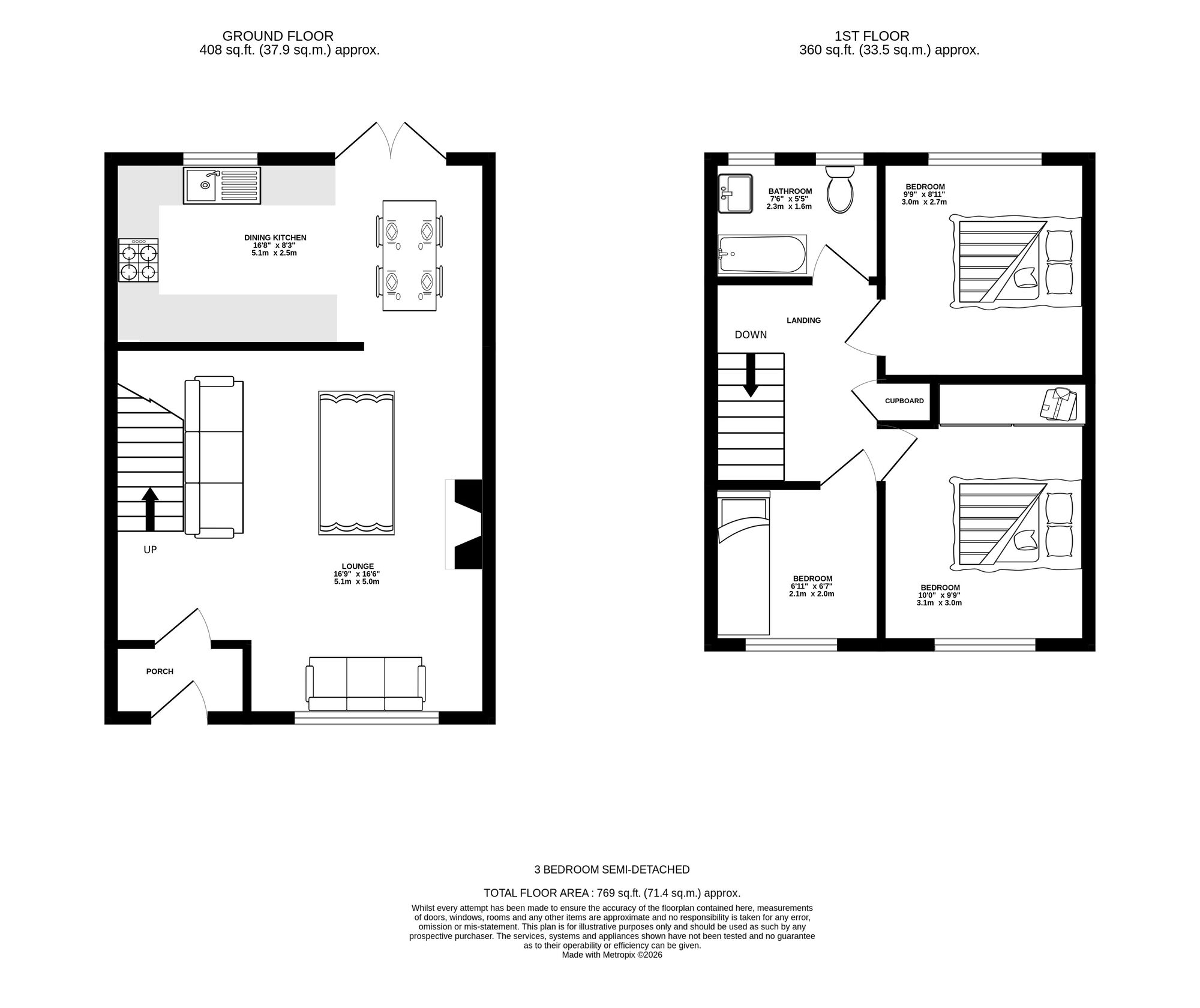 Floorplan of 3 bedroom Semi Detached House for sale, Carlisle Crescent, Ashton-under-Lyne, Greater Manchester, OL6