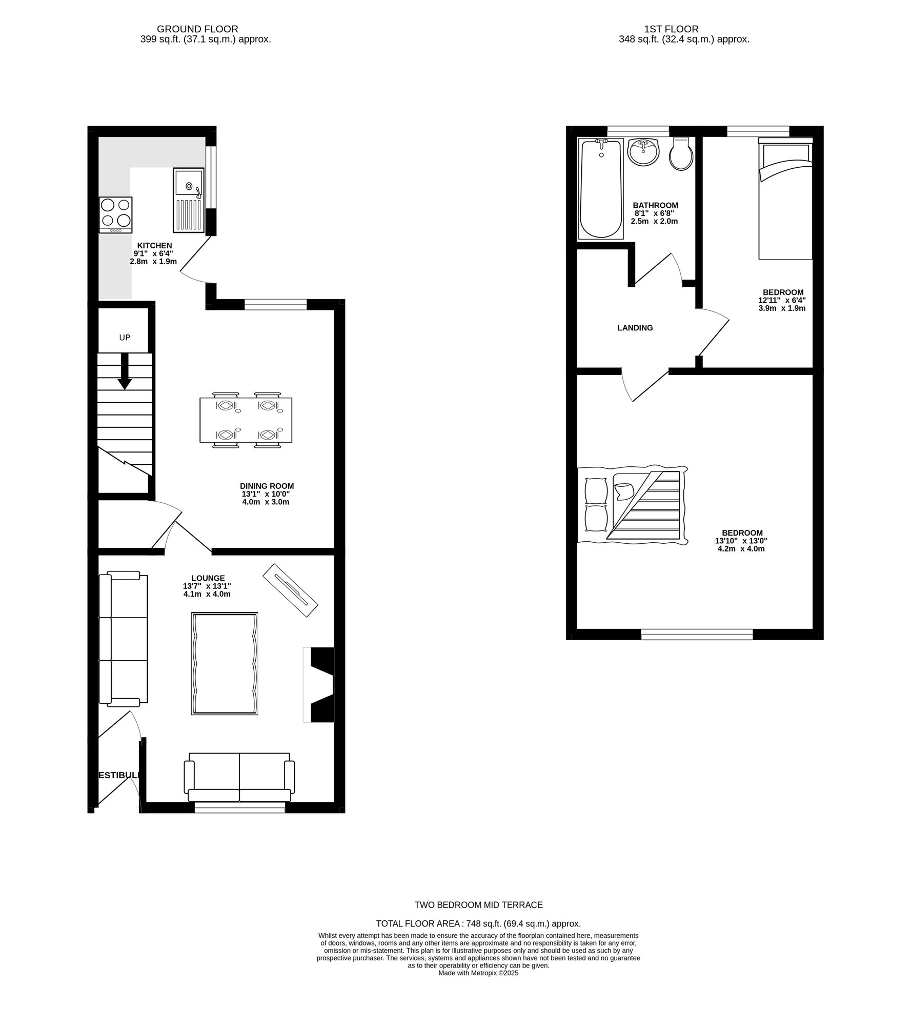 Floorplan of 2 bedroom Mid Terrace House for sale, Trafalgar Street, Ashton-under-Lyne, Greater Manchester, OL7