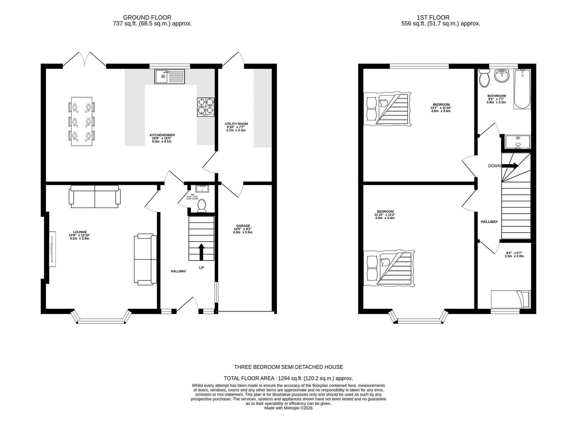 Floorplan of 3 bedroom Semi Detached House for sale, Lees Road, Ashton-under-Lyne, Greater Manchester, OL6