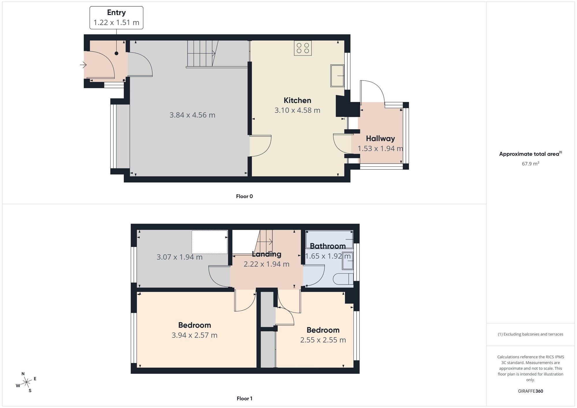 Floorplan of 3 bedroom Mid Terrace House for sale, Ladbrooke Close, Ashton-under-Lyne, Greater Manchester, OL6