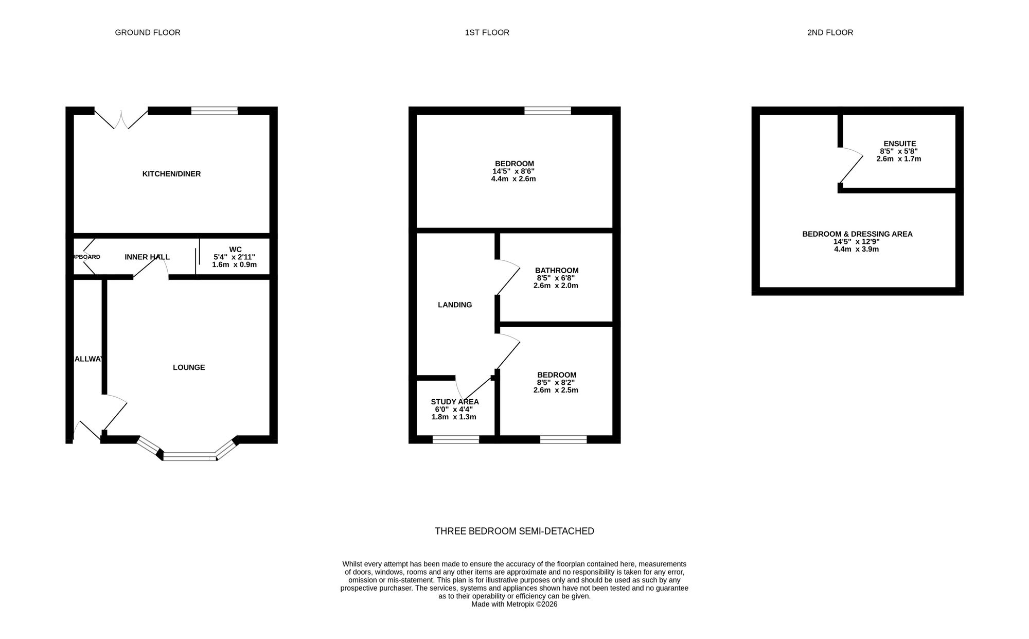 Floorplan of 3 bedroom Semi Detached House for sale, Whitebank Road, Oldham, Greater Manchester, OL8