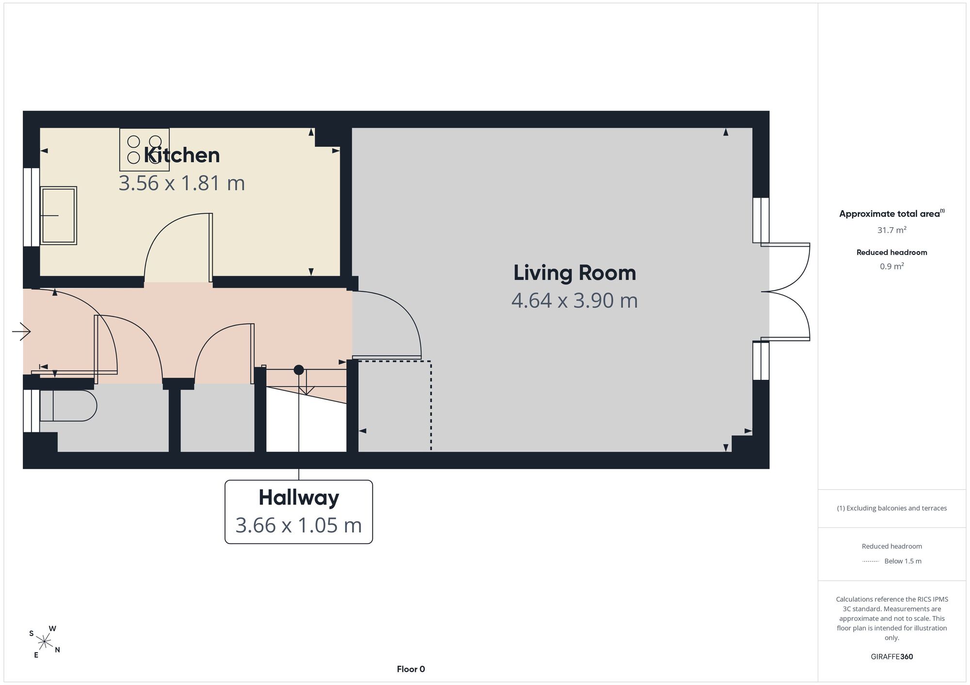 Floorplan of 3 bedroom End Terrace House for sale, The Heys, Mossley Road, Greater Manchester, OL6