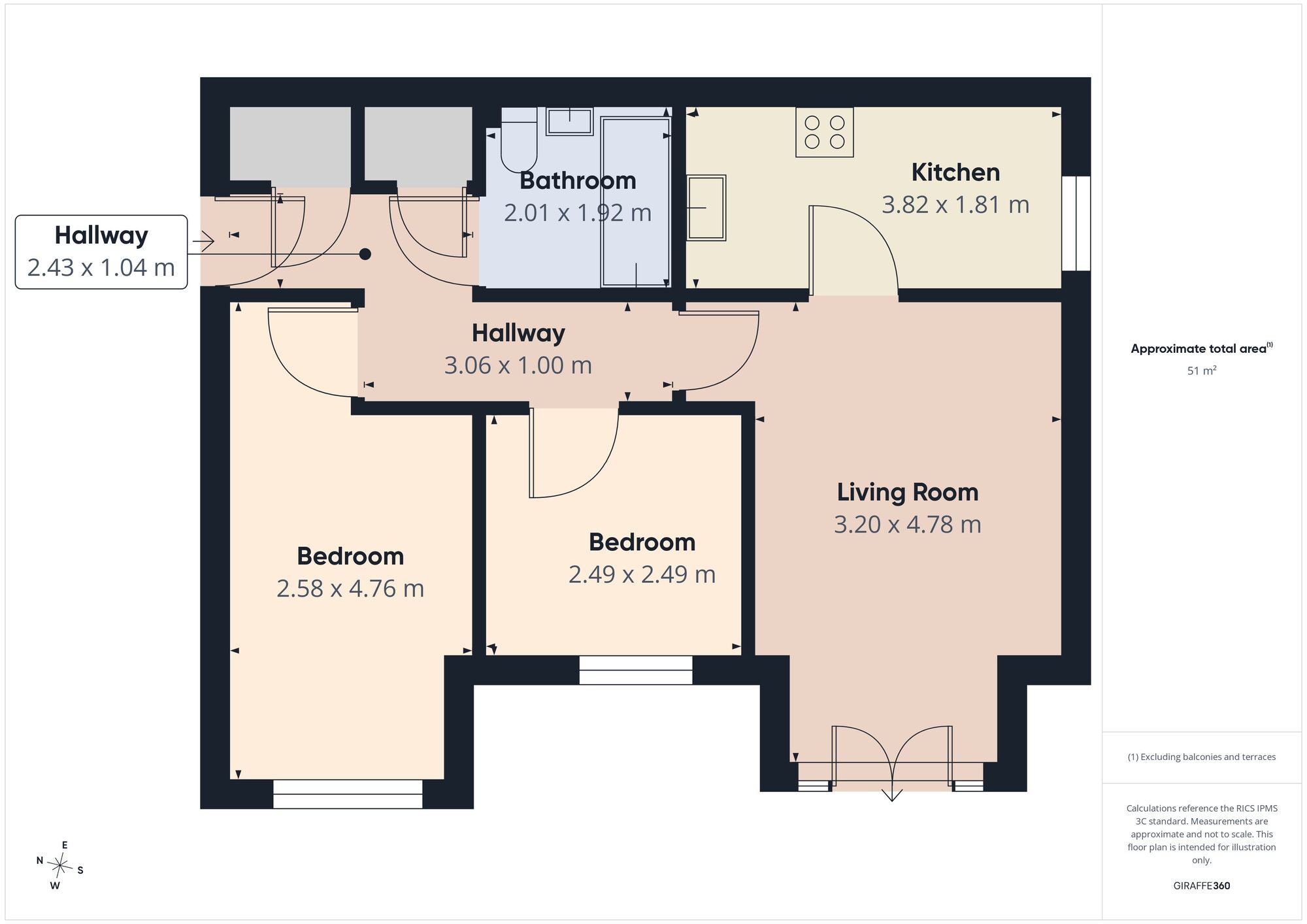 Floorplan of 2 bedroom Flat for sale, Waters Reach, Mossley, Greater Manchester, OL5