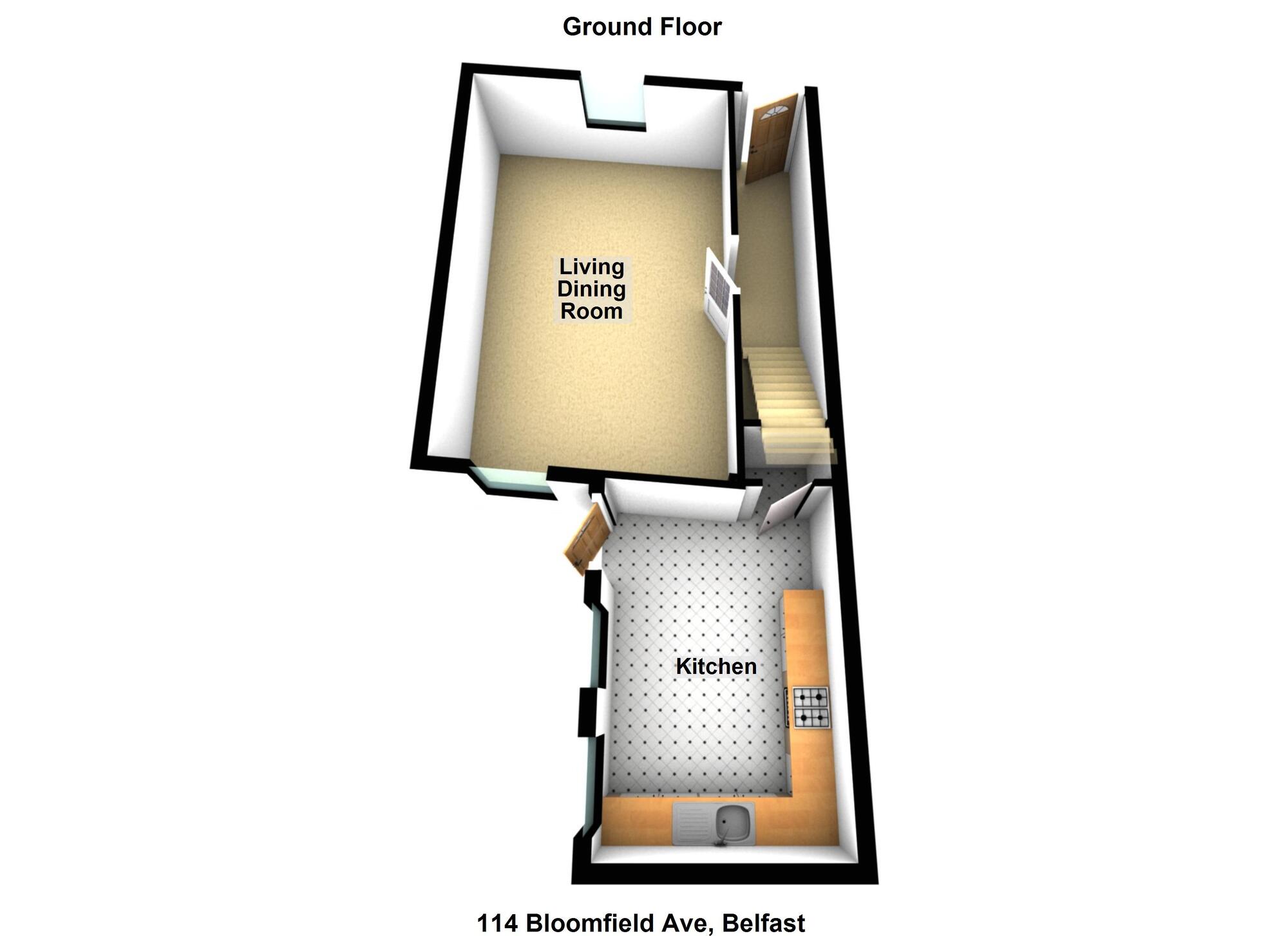 Floorplan of 3 bedroom Semi Detached House for sale, Bloomfield Avenue, Belfast, County Antrim, BT5