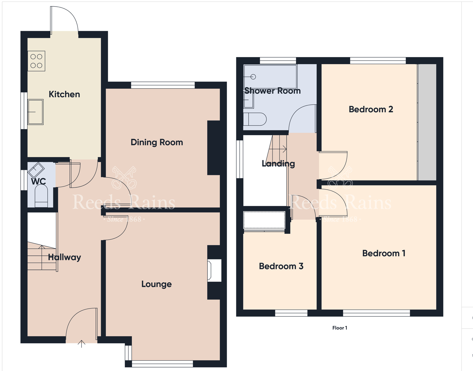 Floorplan of 3 bedroom Semi Detached House for sale, Moyne Park, Belfast, County Antrim, BT5