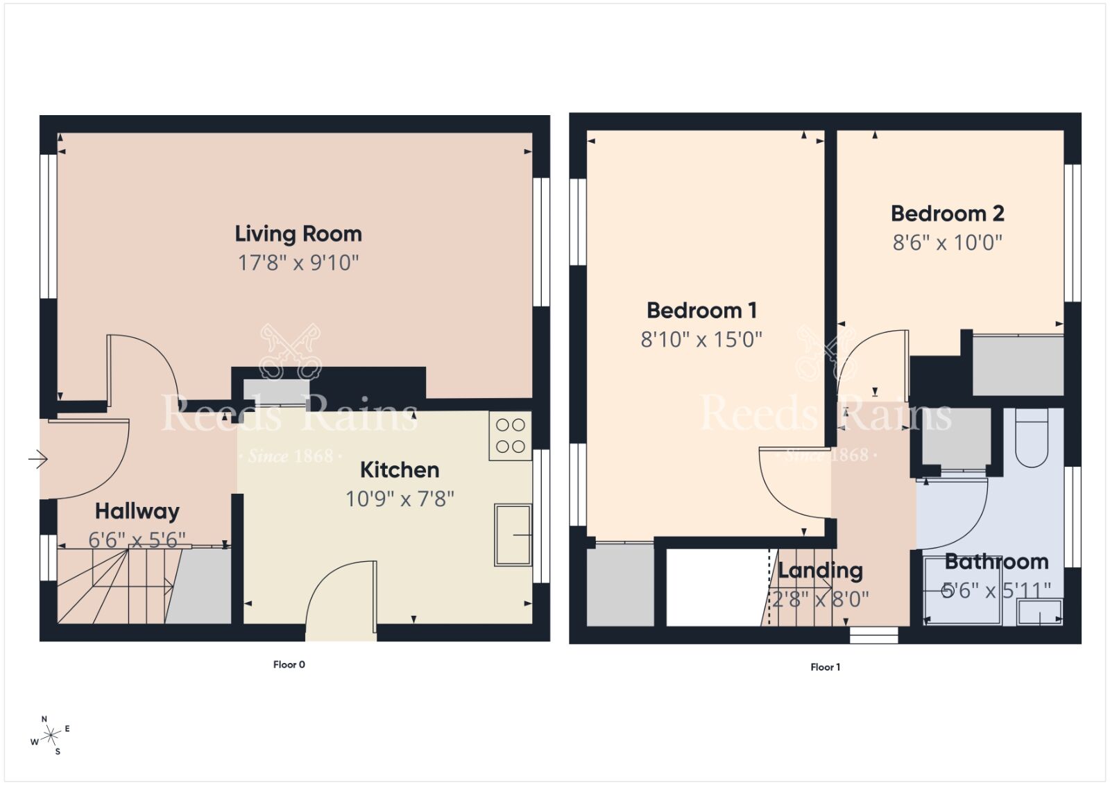 Floorplan of 2 bedroom End Terrace House for sale, Knocknagoney Park, Belfast, County Antrim, BT4