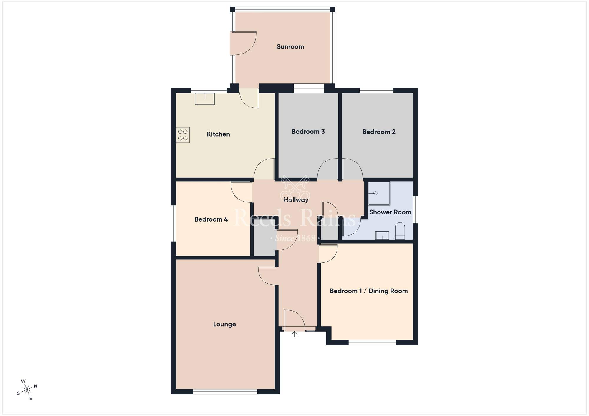 Floorplan of 4 bedroom Detached Bungalow for sale, Carrowreagh Gardens, Dundonald, County Down, BT16