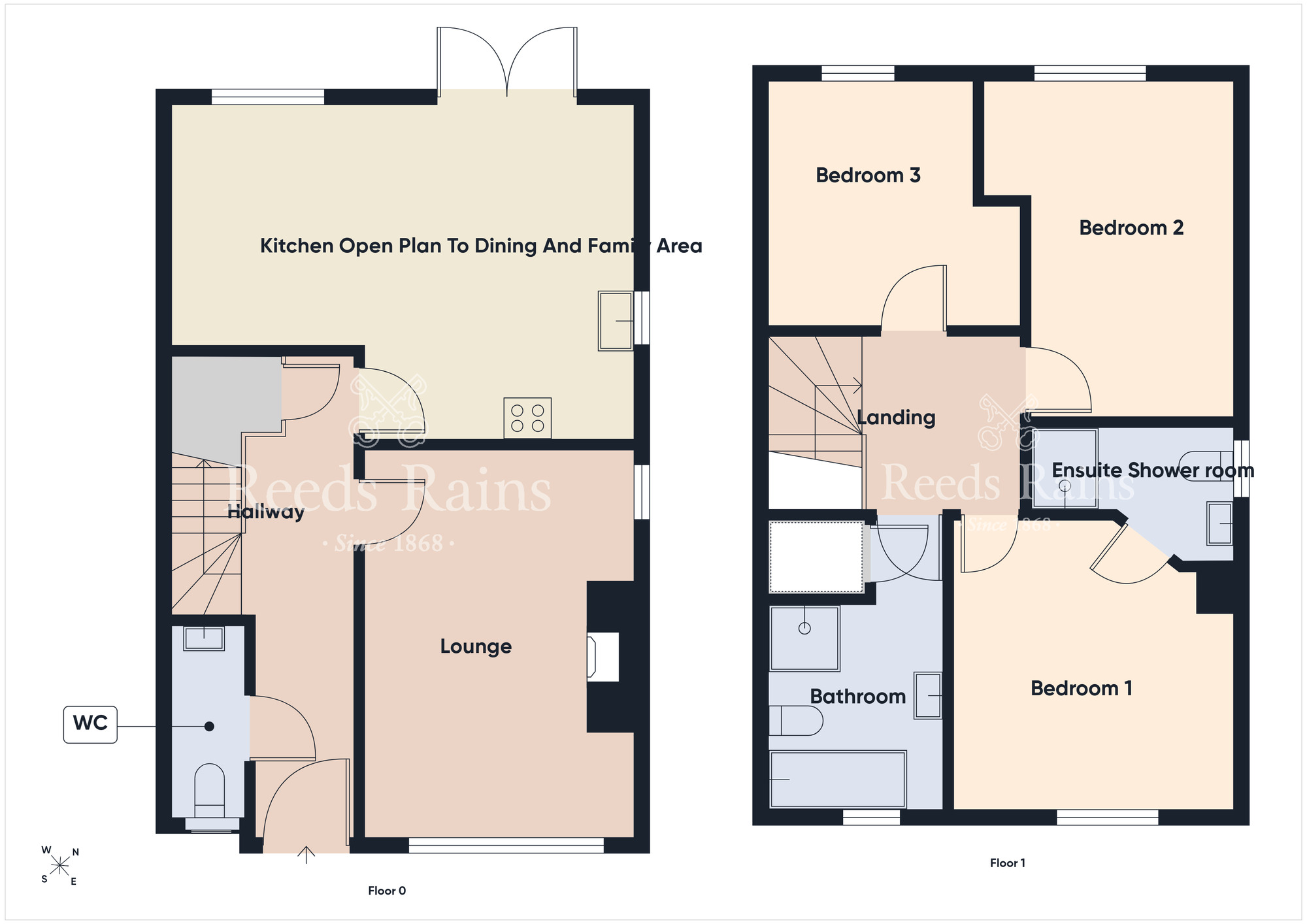 Floorplan of 3 bedroom Semi Detached House for sale, Paddock Walk, Carrowdore, County Down, BT22