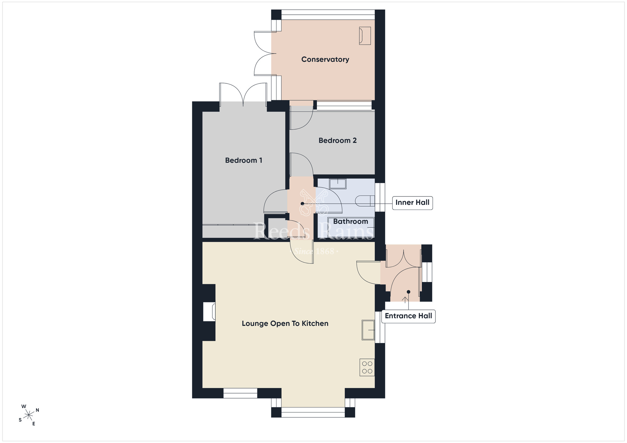 Floorplan of 2 bedroom Semi Detached Bungalow for sale, Millmount Lane, Dundonald, County Down, BT16