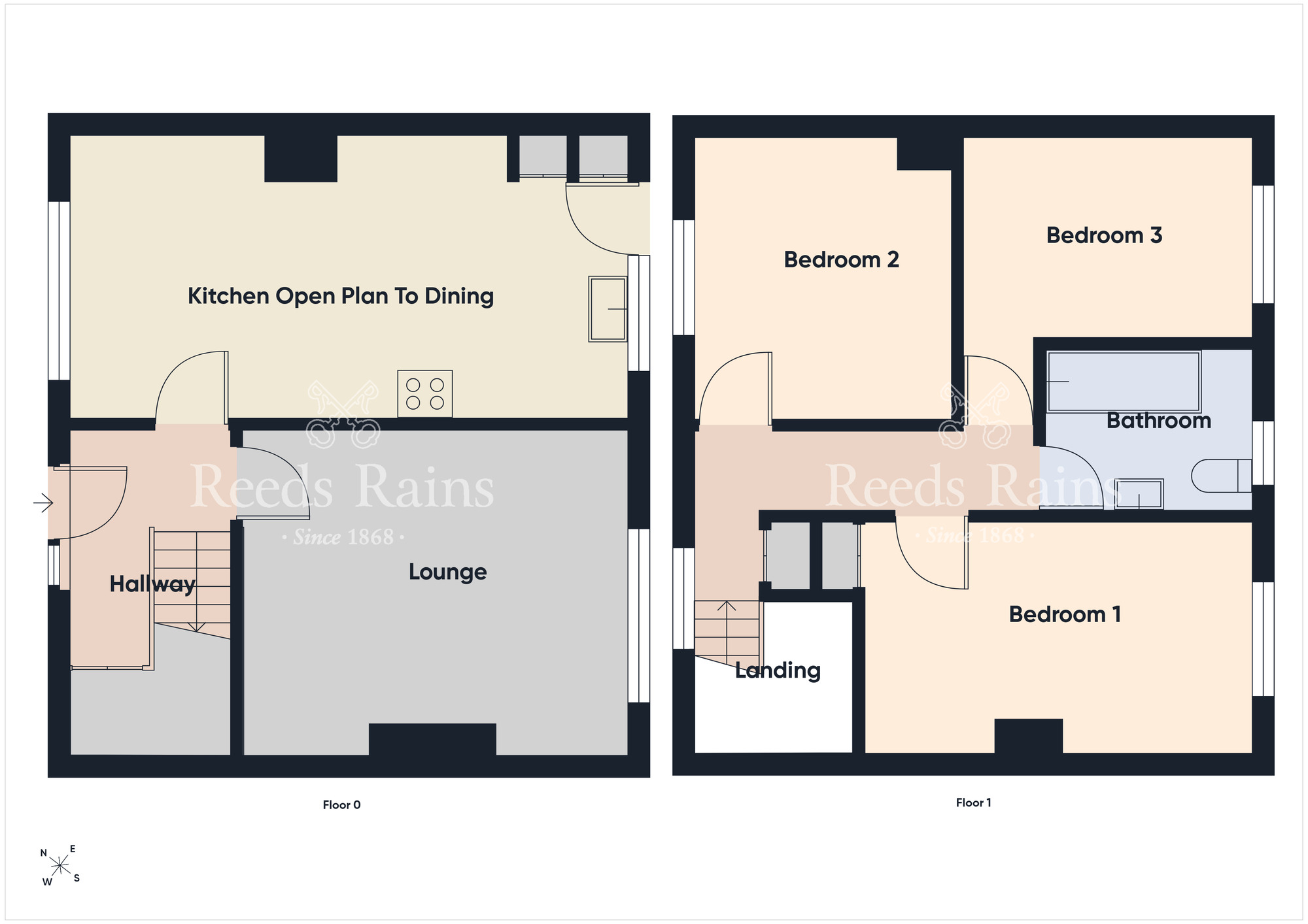 Floorplan of 3 bedroom End Terrace House for sale, Bute Park, Dundonald, County Down, BT16