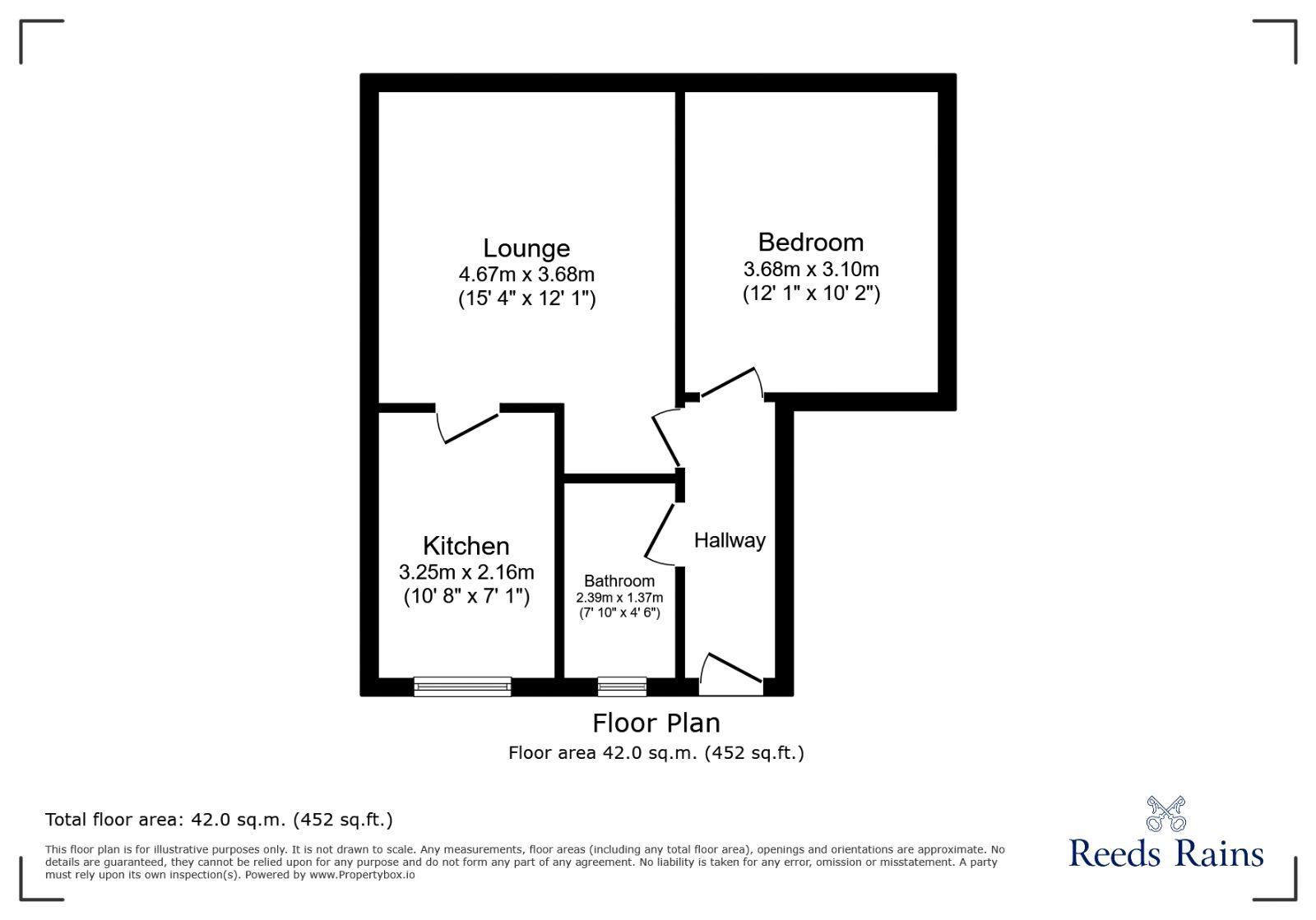 Floorplan of 1 bedroom  Flat to rent, Sollams Close, Bamber Bridge, Preston, PR5