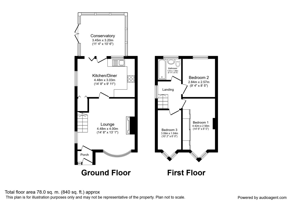 Floorplan of 3 bedroom Semi Detached House to rent, Bamber Bridge, Preston, PR5