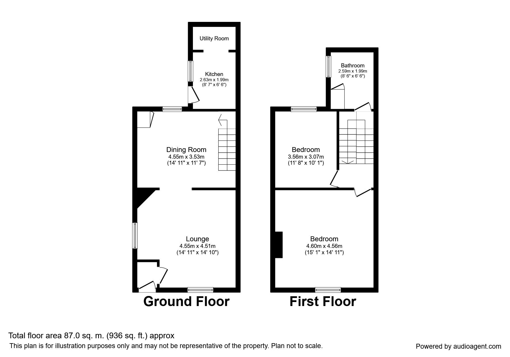Floorplan of 2 bedroom Mid Terrace House to rent, Church Terrace, Higher Walton, Preston, PR5