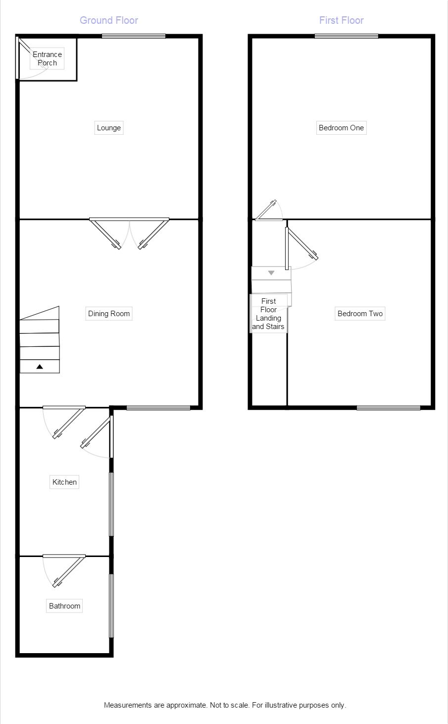 Floorplan of 2 bedroom End Terrace House for sale, Wesley Street, Bamber Bridge, Preston, PR5