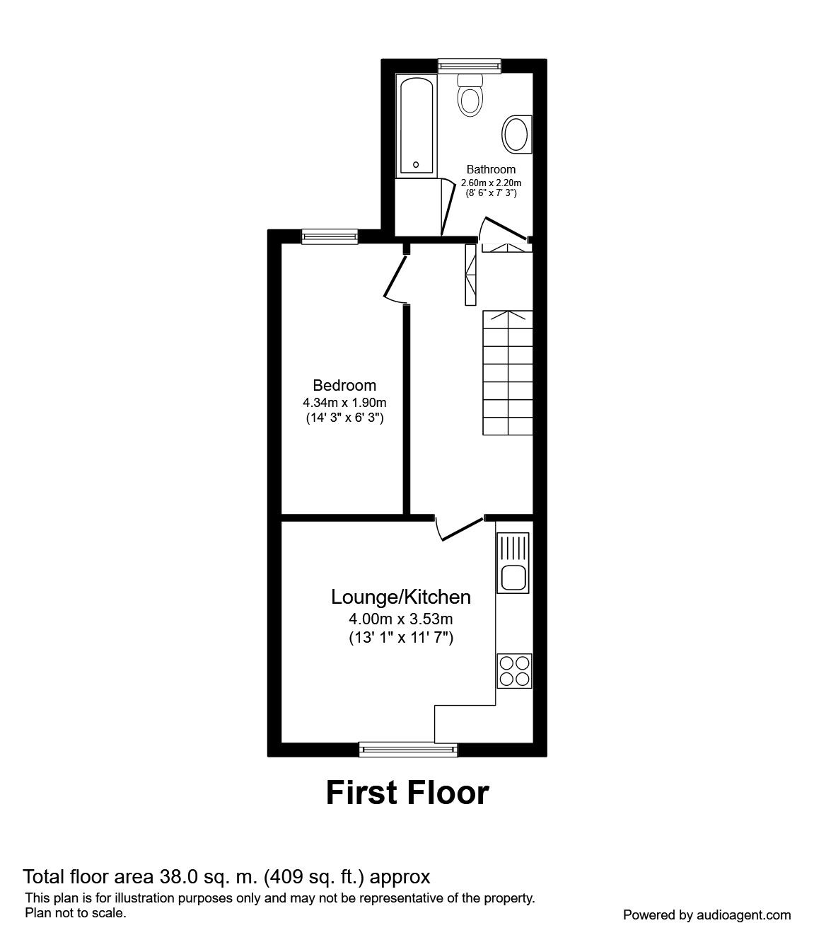 Floorplan of 1 bedroom Flat to rent, Station Road, Bamber Bridge, Preston, PR5