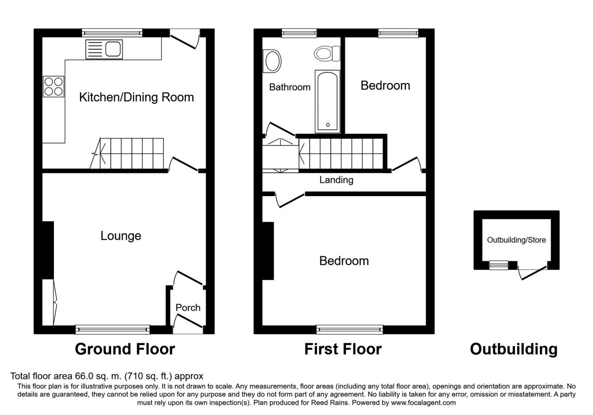 Floorplan of 2 bedroom Mid Terrace House to rent, Mounsey Road, Bamber Bridge, Preston, PR5