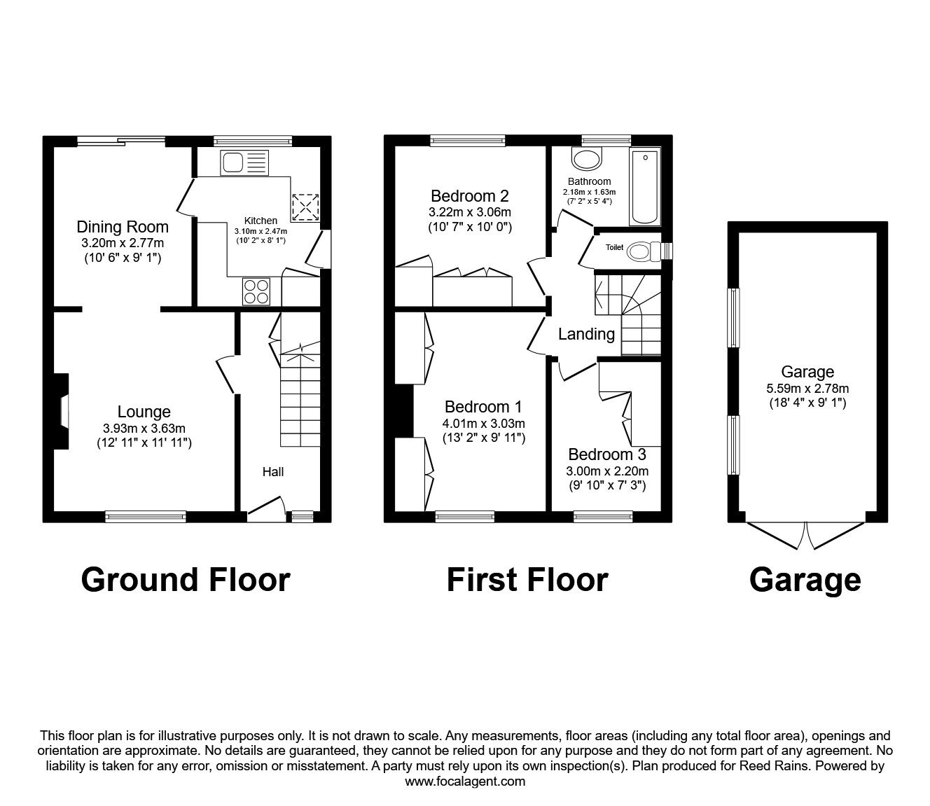 Floorplan of 3 bedroom Semi Detached House to rent, Coniston Drive, Walton-Le-Dale, Preston, PR5