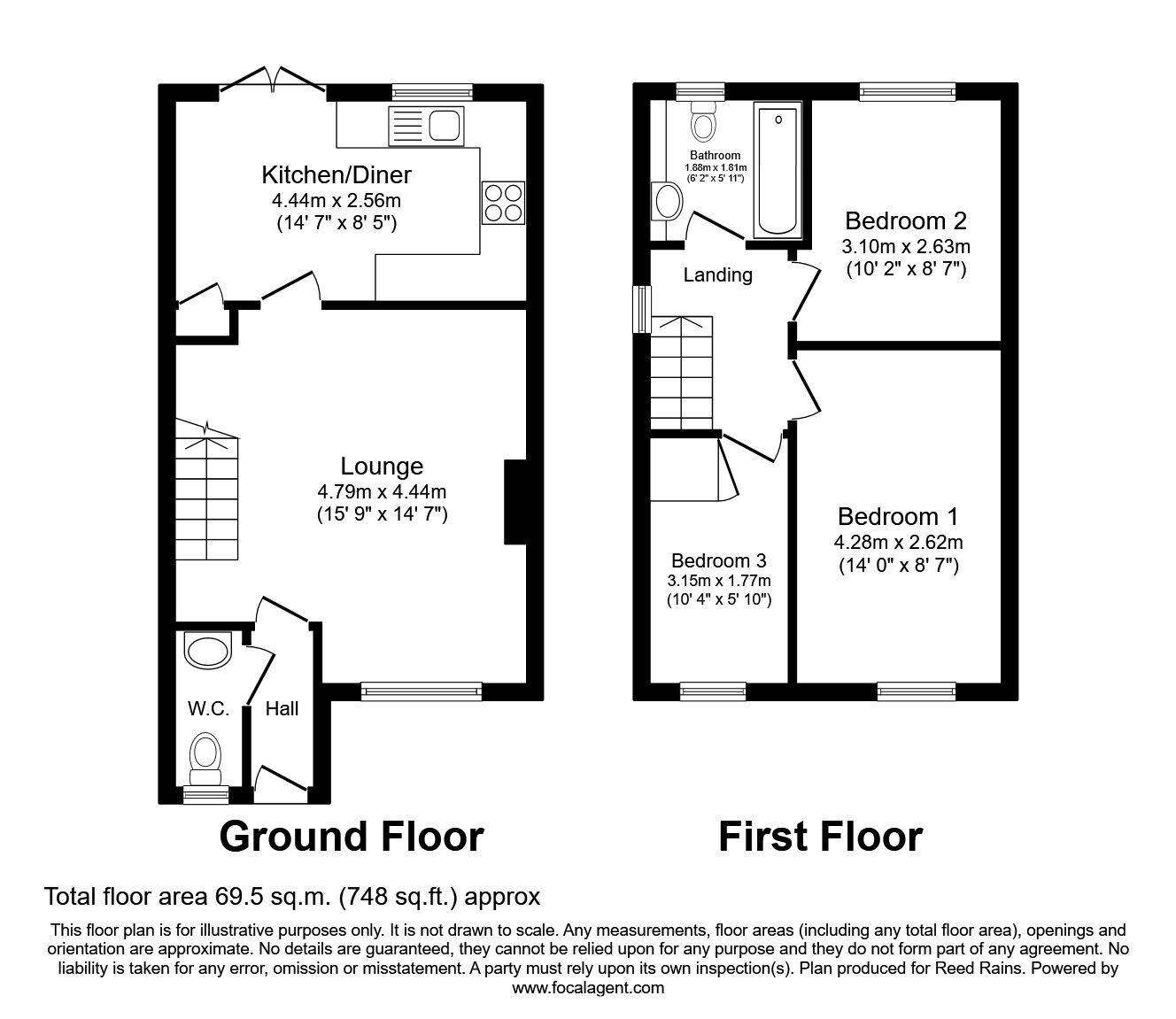 Floorplan of 3 bedroom Semi Detached House to rent, Ambleway, Walton-le-Dale, Preston, PR5
