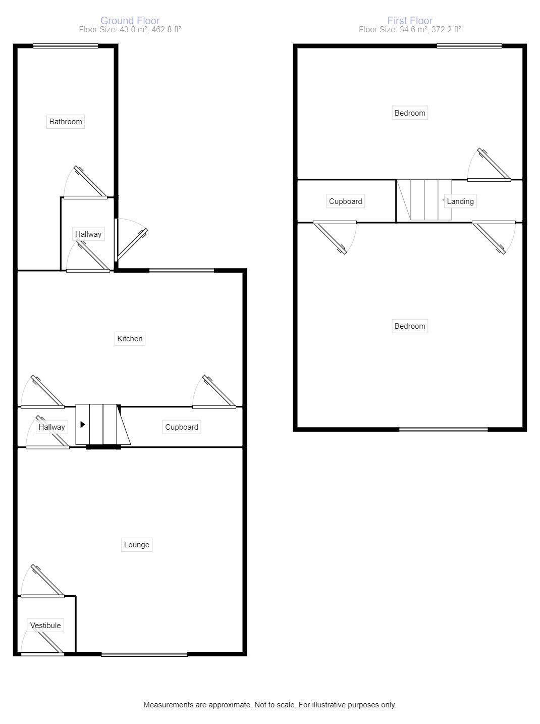 Floorplan of 2 bedroom Mid Terrace House for sale, Duke Street, Bamber Bridge, Lancashire, PR5