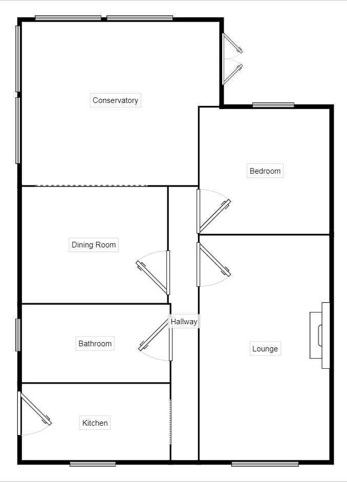 Floorplan of 1 bedroom Semi Detached Bungalow to rent, Old Hall Drive, Bamber Bridge, Lancashire, PR5
