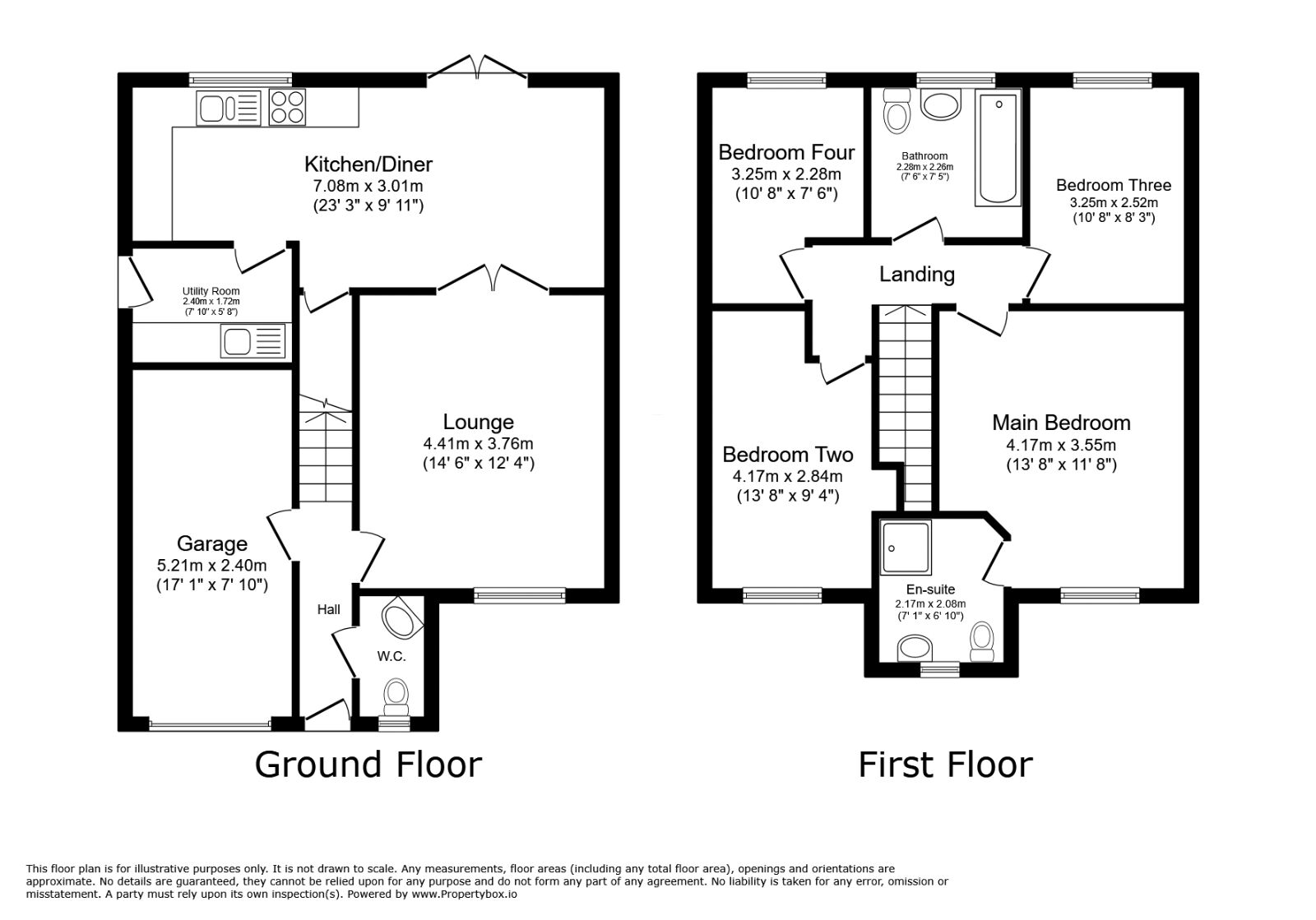 Floorplan of 4 bedroom Detached House to rent, Sussex Close, Bamber Bridge, Lancashire, PR5