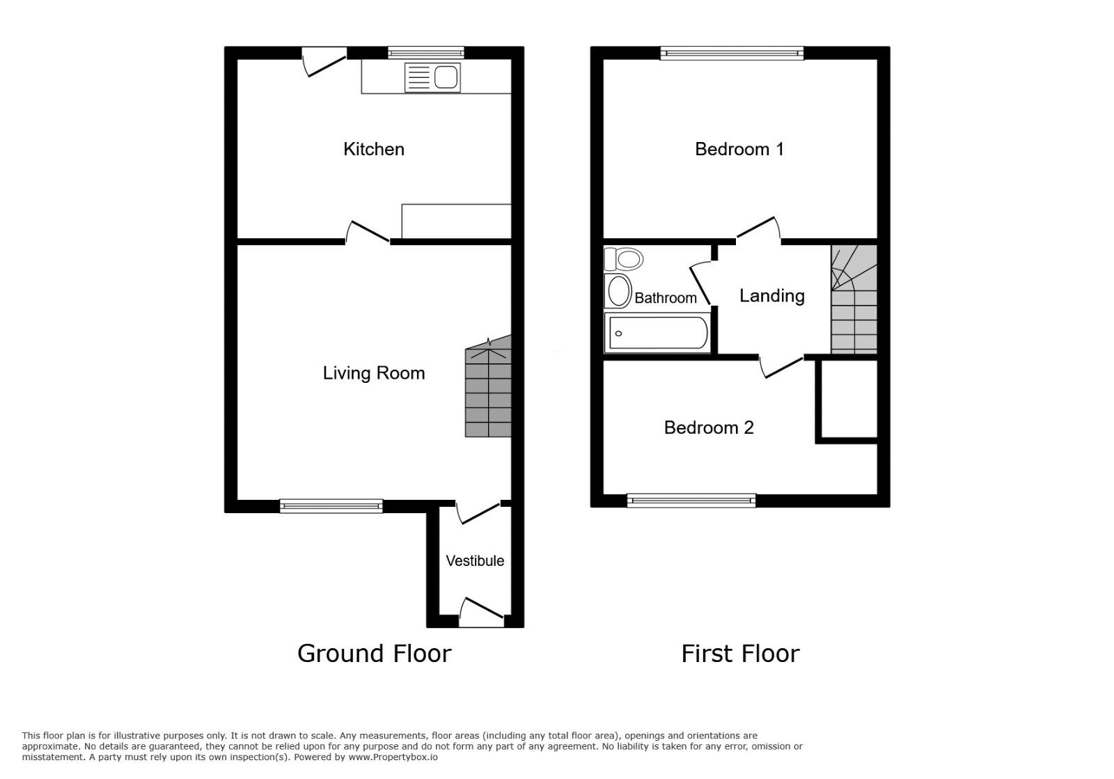 Floorplan of 2 bedroom End Terrace House to rent, Havelock Road, Bamber Bridge, Lancashire, PR5
