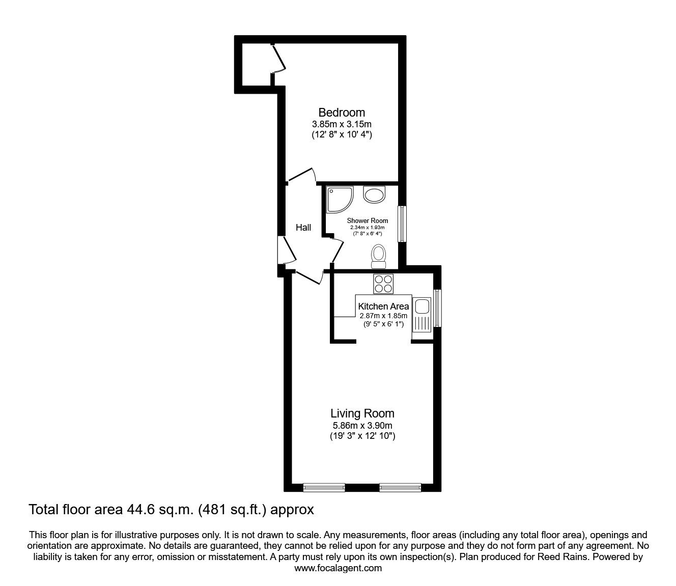 Floorplan of 1 bedroom  Flat to rent, Union Street, Darwen, Lancashire, BB3